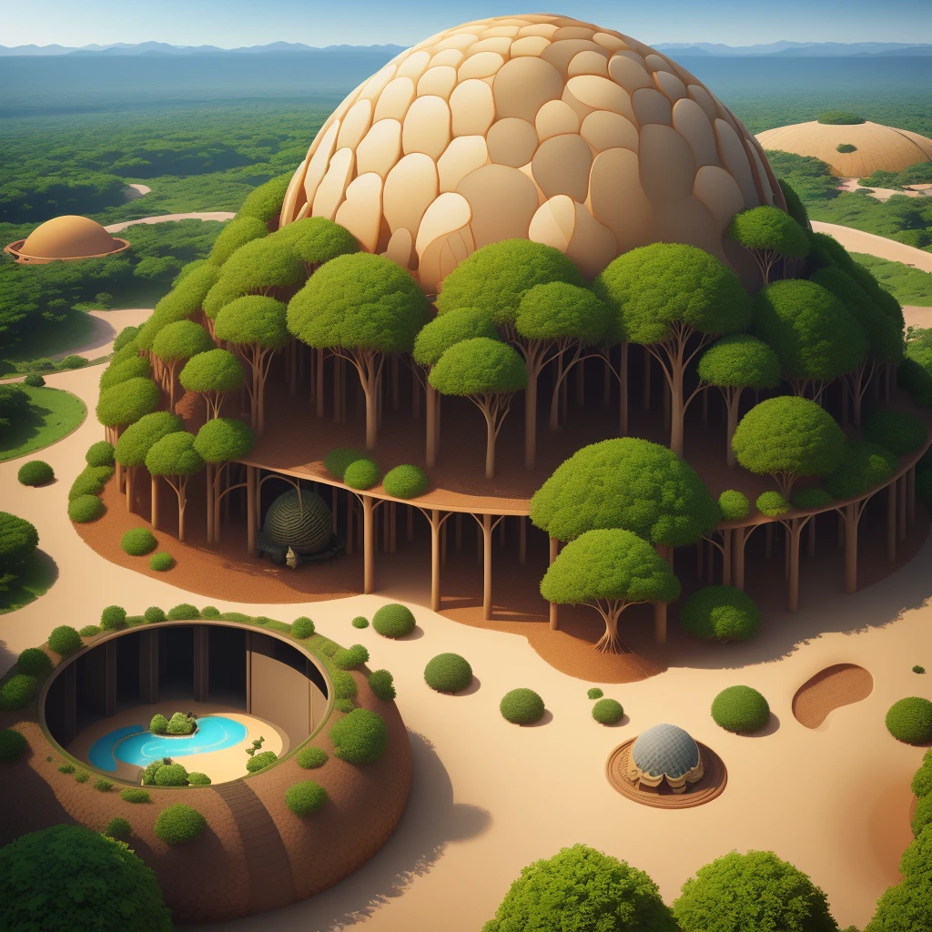 anthill, pangolin, dome, oasis