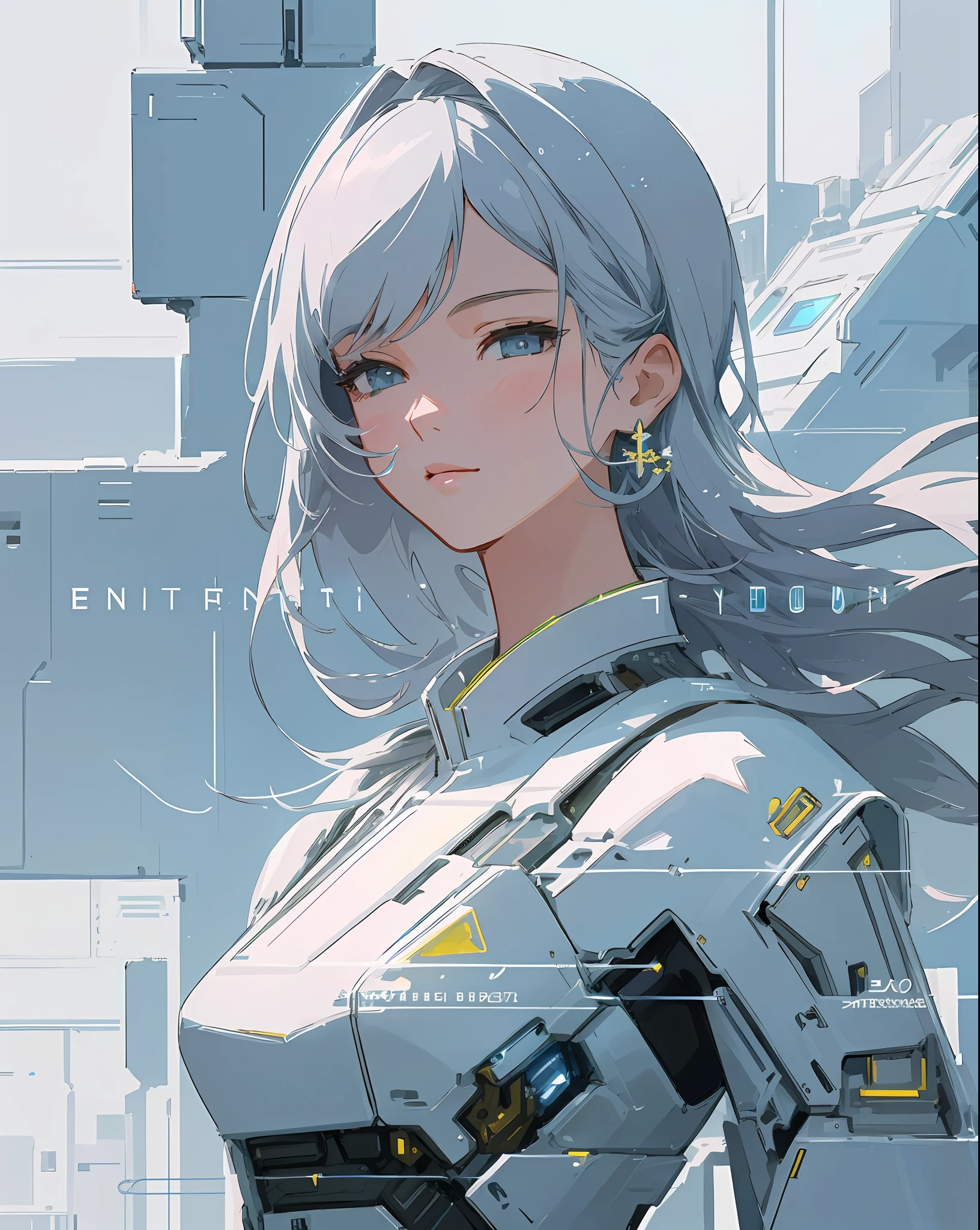 High quality illustrations, pretty, (fantasy, mechanic, futuristic city), elegant, delicate faces, delicate bodies, delicate illustrated illustrations,
