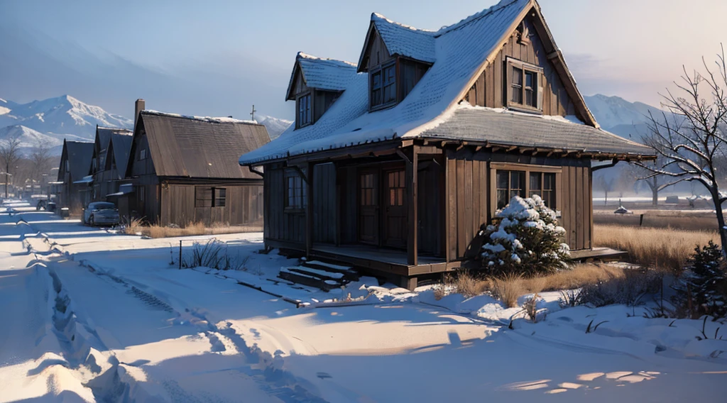 (landscape:1.5), old abandoned houses, no people, realistic animals, (detailed lighting:1.2), detailed textures, (photorealistic:1.4), 8k uhd, (hyper realistic), (photo realistic), (masterpiece), (best quality), realistic shadows