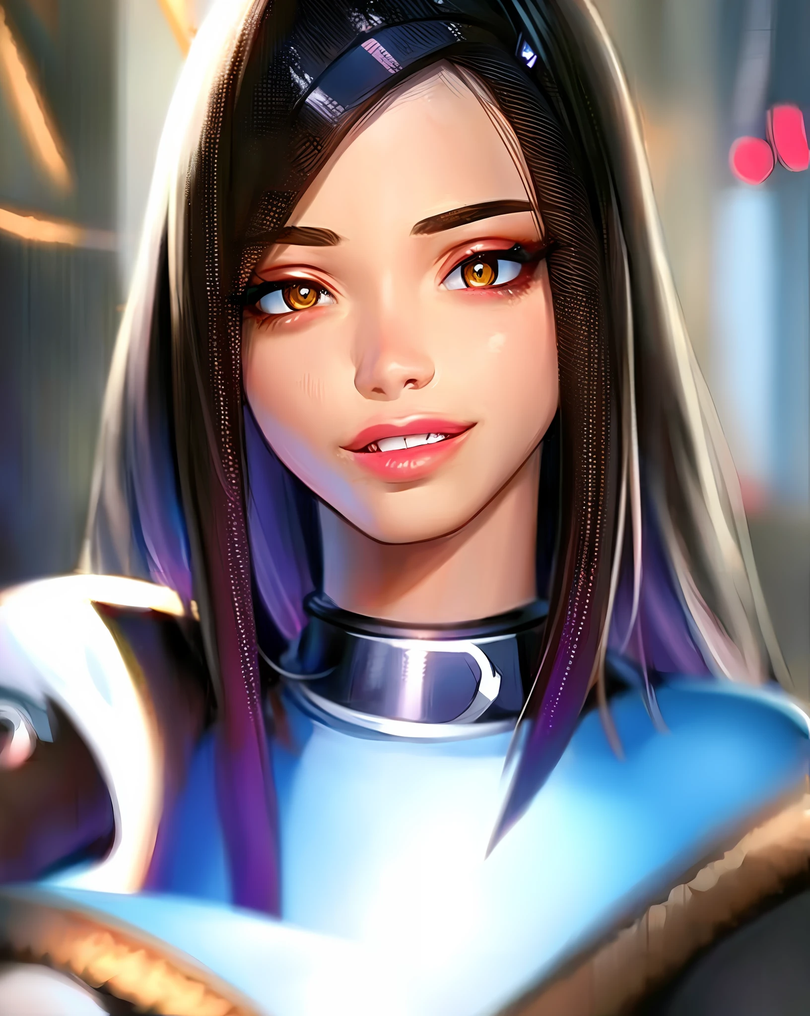 "Masterpiece, high quality, detailed, high resolution, 4k, 8k, realistic skin texture, amazing shadows, perfect lighting, hyper-realistic, midjourneyart style." A woman huntress (brown skin, beautiful brown eyes, collars, full lips, brown hair), wearing leather clothes holding a 12 caliber gun, full body, devastated buildings in the background (zombie game inspired), detailed background
