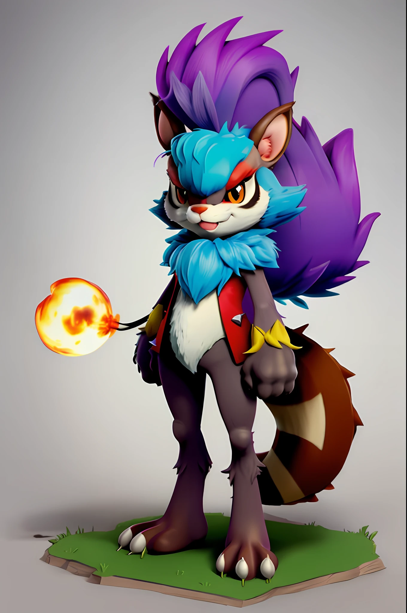 Fantz cartoon monster design, squirrel, furry monster, ultra detailed, random colors,
