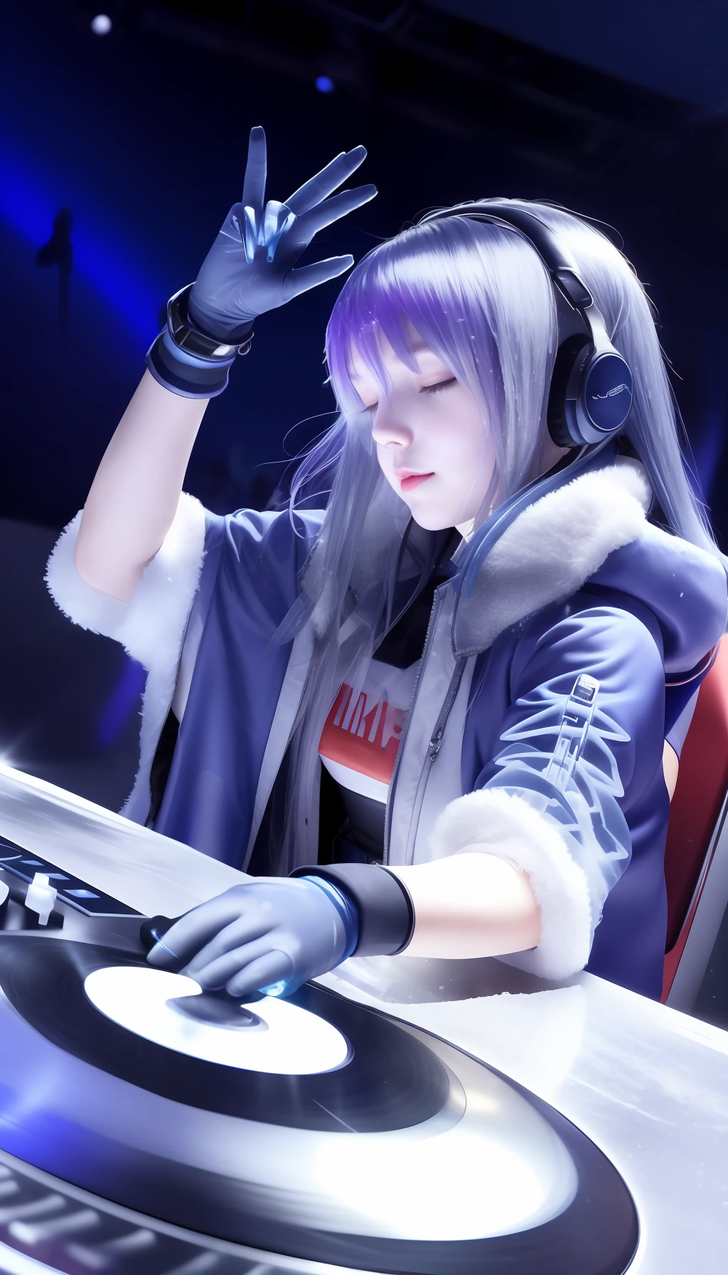 She raises her hands, her fingers spreading wide, and the ice beneath her forms into an impromptu DJ turntable. Lucina starts scratching the ice with her fingertips, creating a mix of icy melodies that harmonize with her beats.