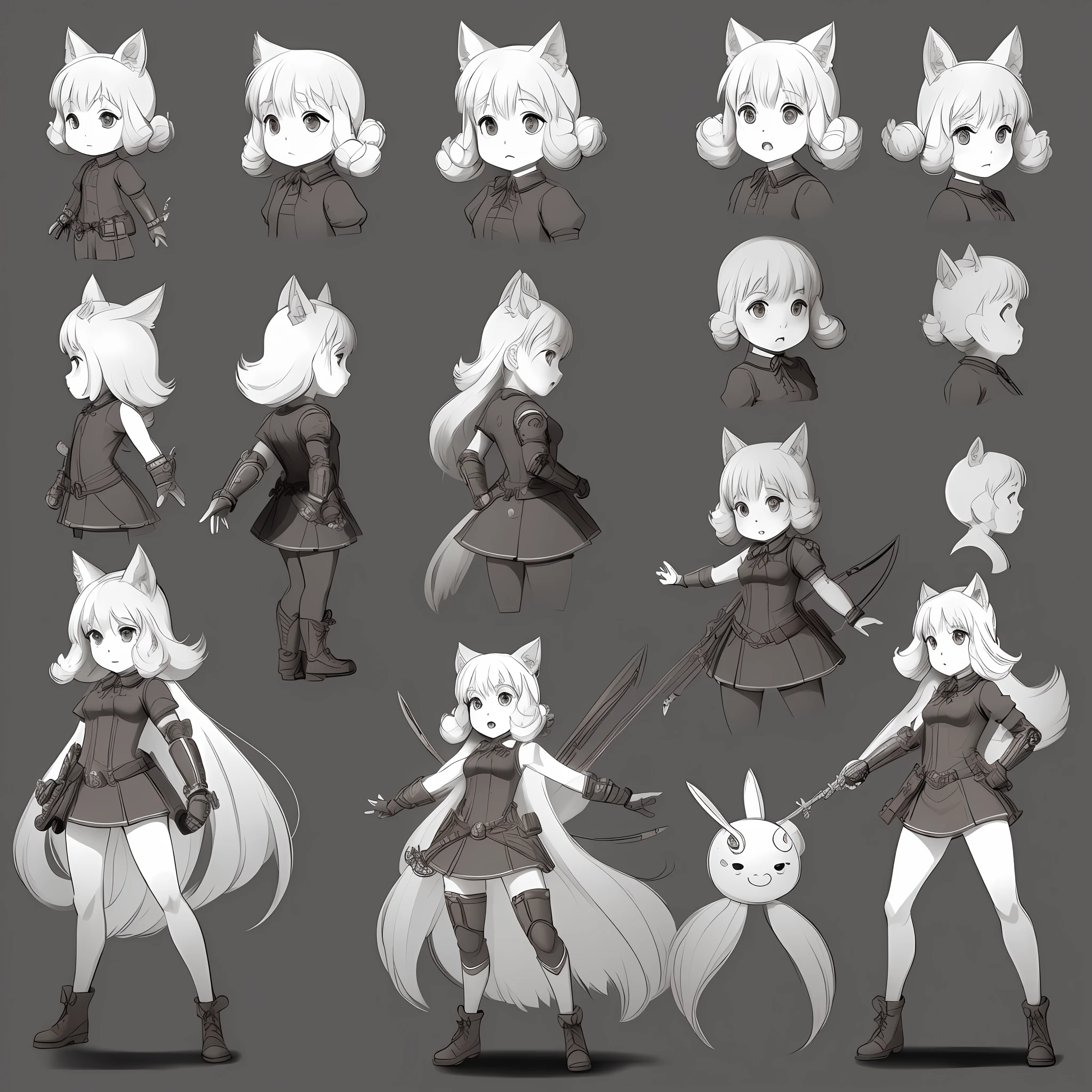 character sheet with different poses