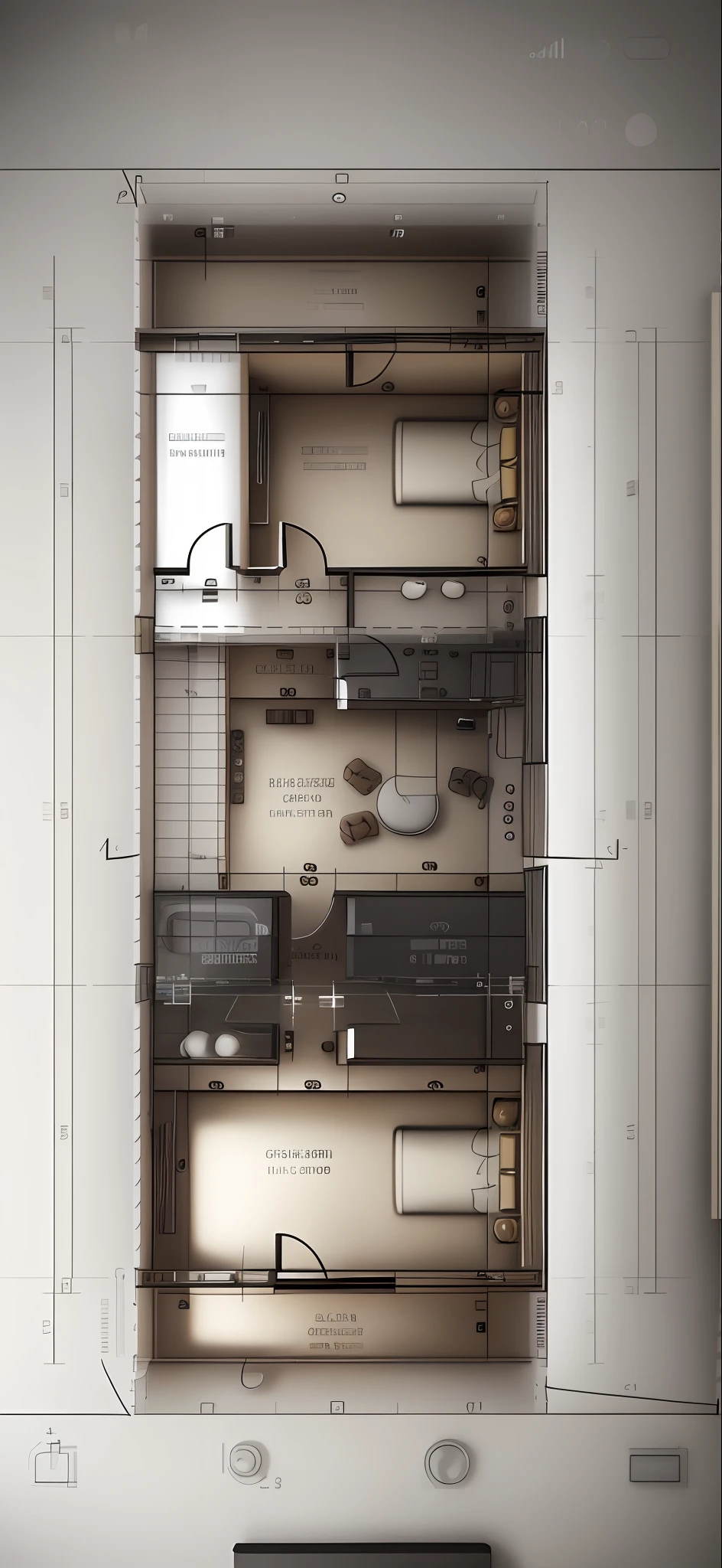 Interior modern design render 3D