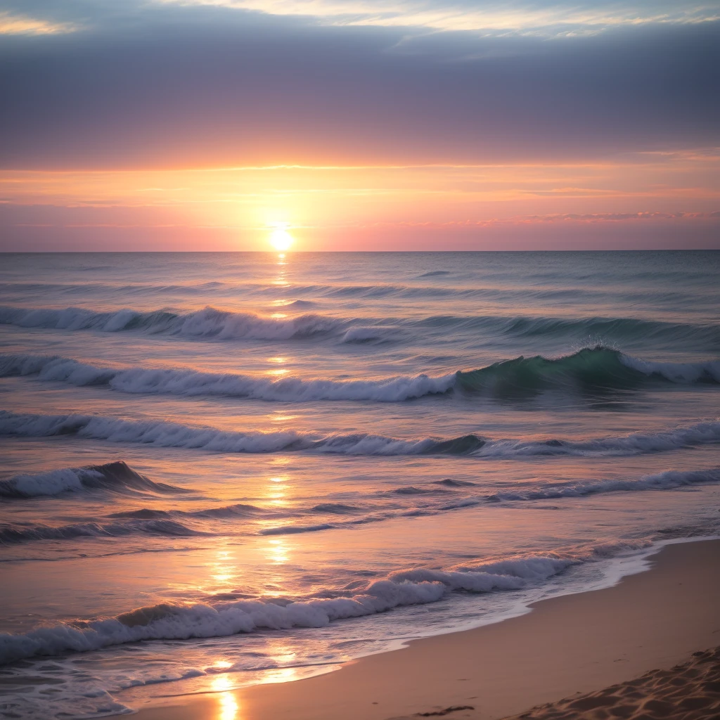 beach, sea, sunset, no waves