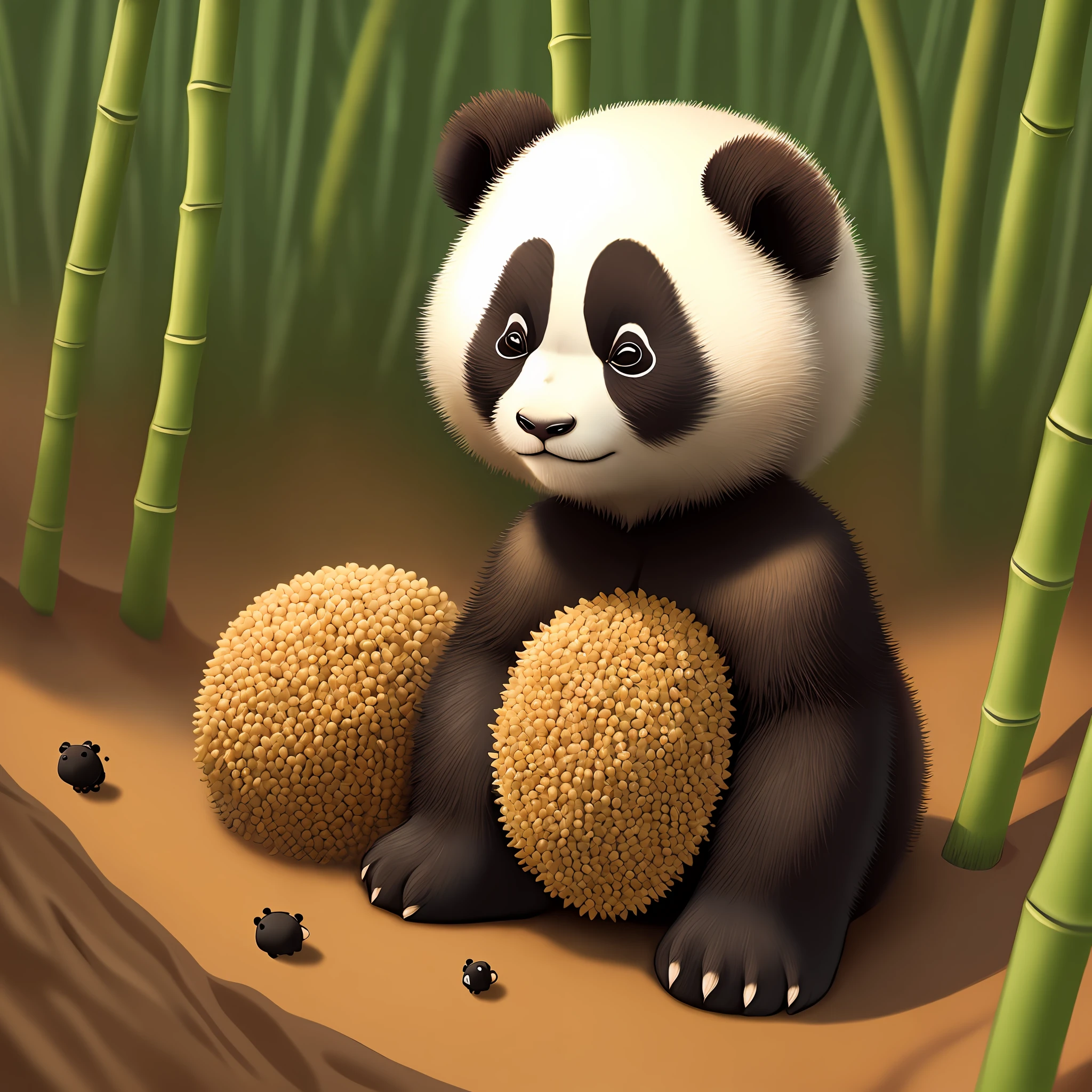 Bamboo panda anthill