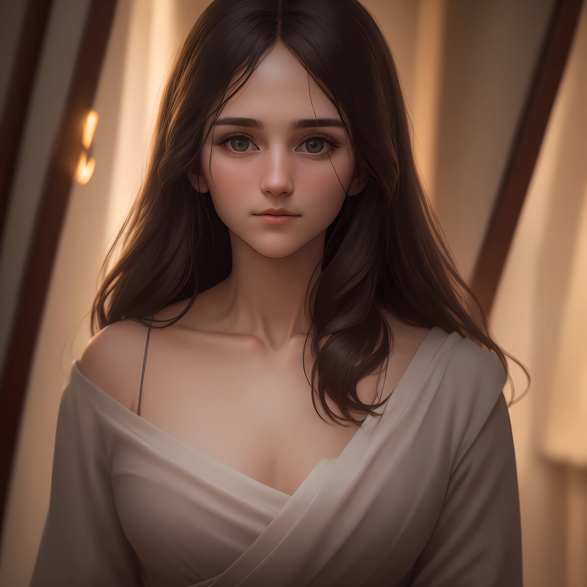 Jesus Christ, look of the one who loves, 4k, high resolution, masterpiece, best quality, sharp focus, (cinematic lighting), collarbone, [:(detailed face:1.2):0.2]