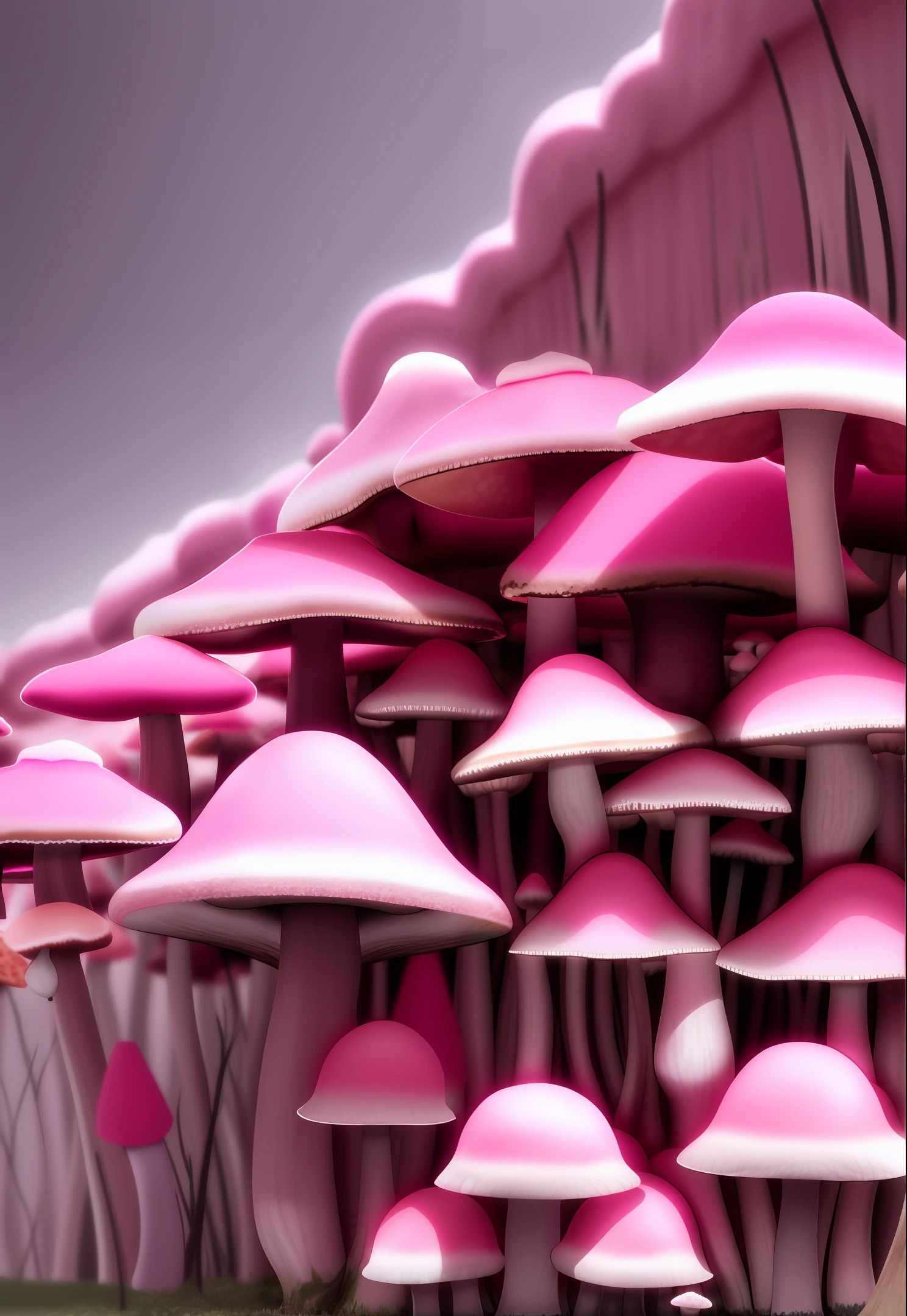 crystallized pink mushroom