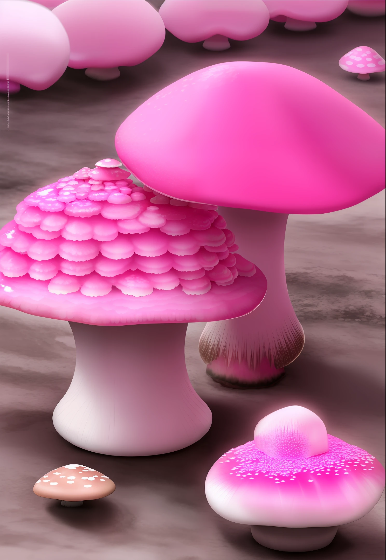 crystallized pink mushroom