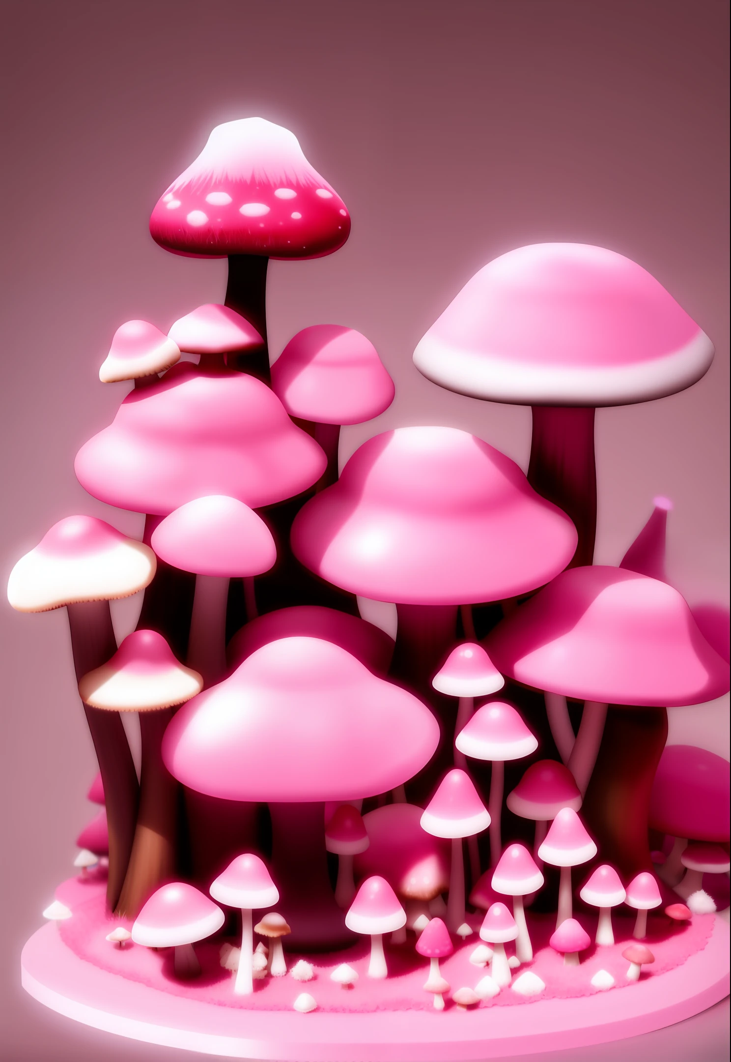 crystallized pink mushroom