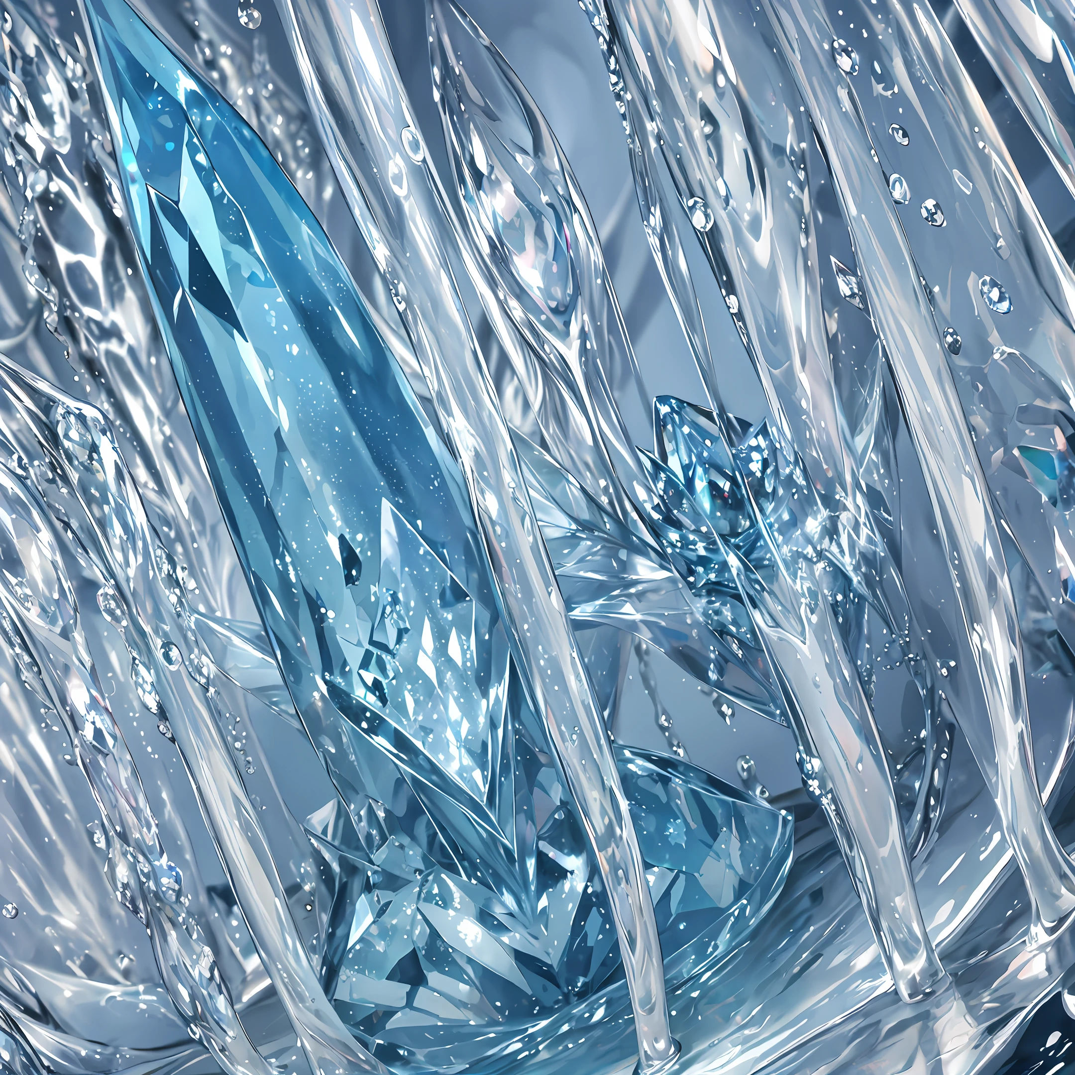crystalized water droplet jewel dragon anthill fantasy semirealistic