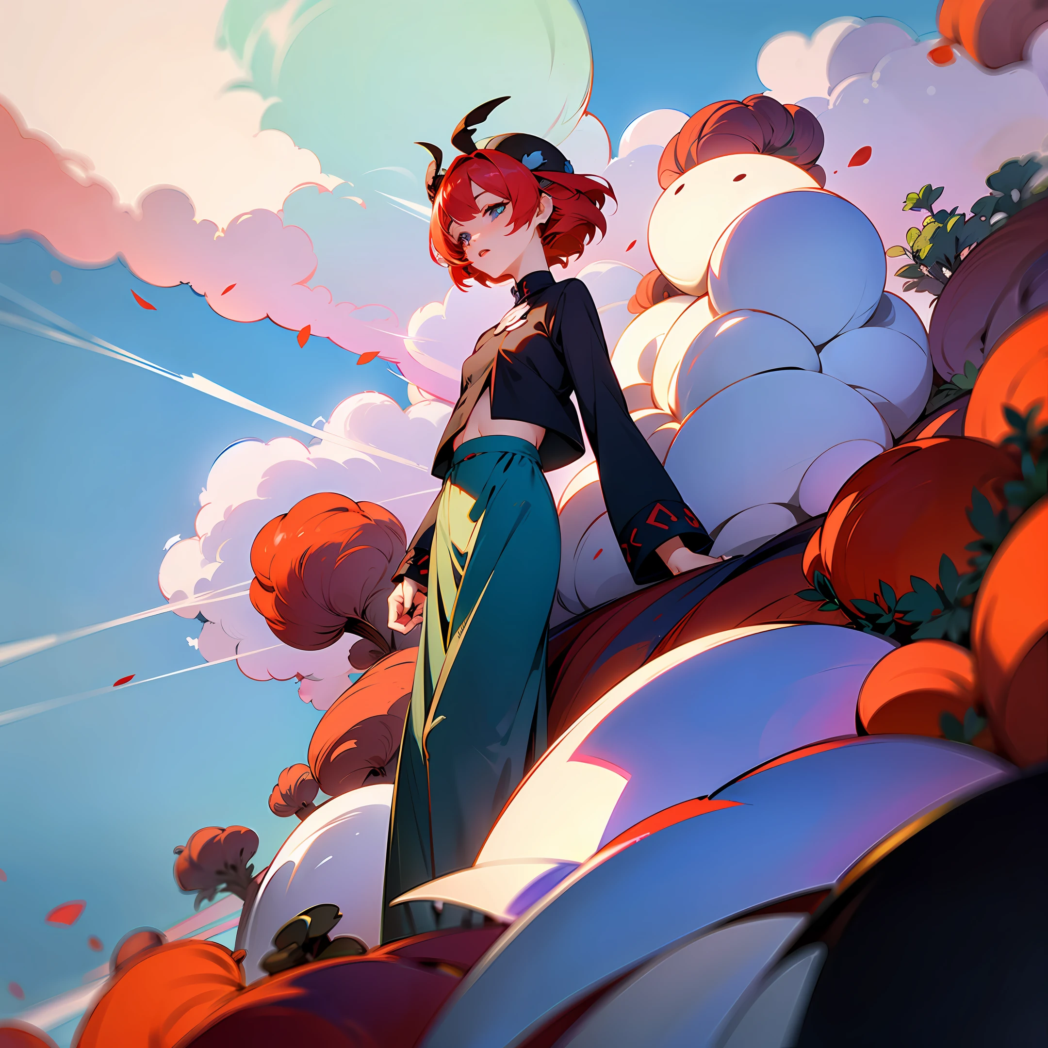 Ant Hill with Rem blue hair and Ram red hair