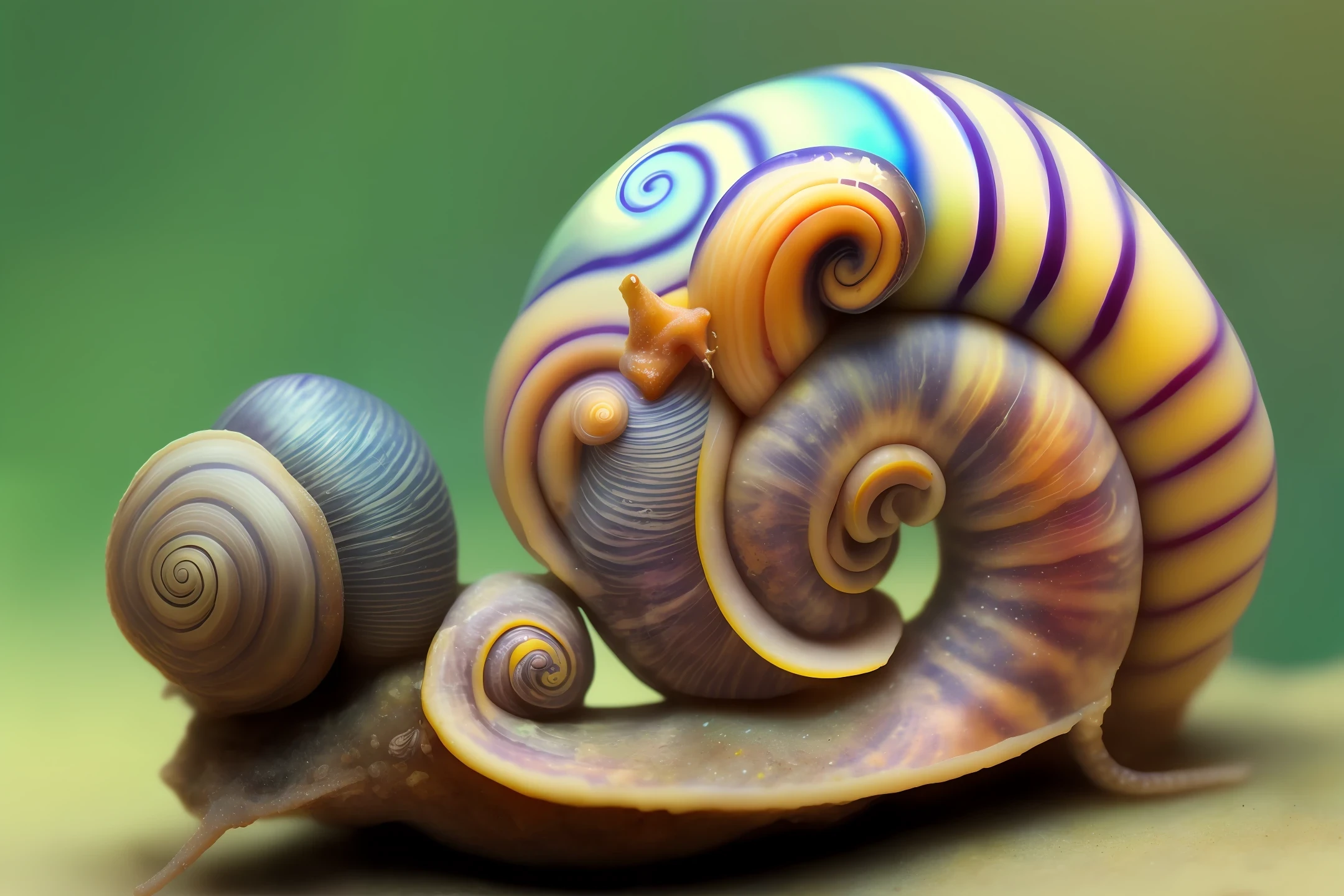 Psychedelic snail with head out