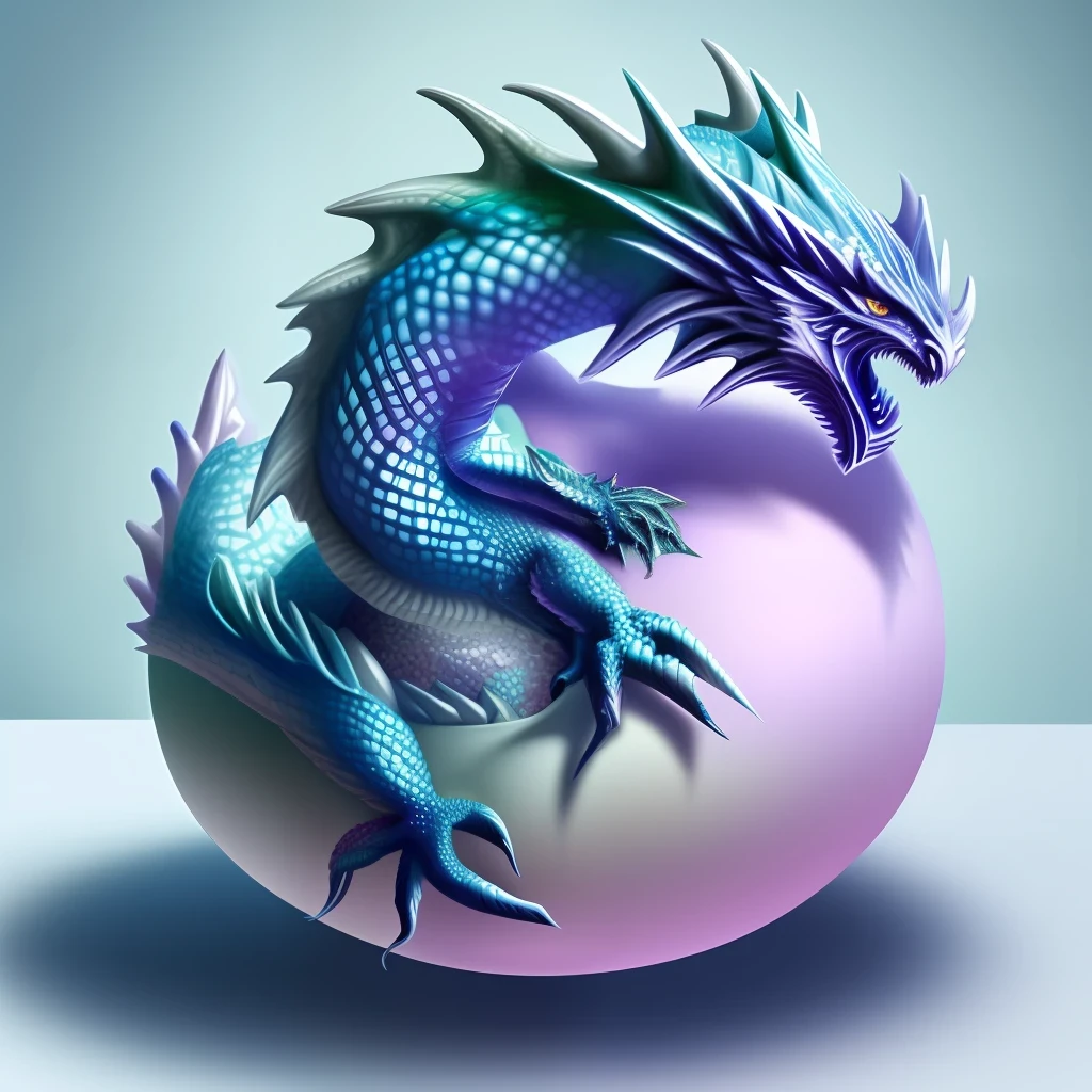full ombre crystalized dragon protecting an egg fantasy semirealistic