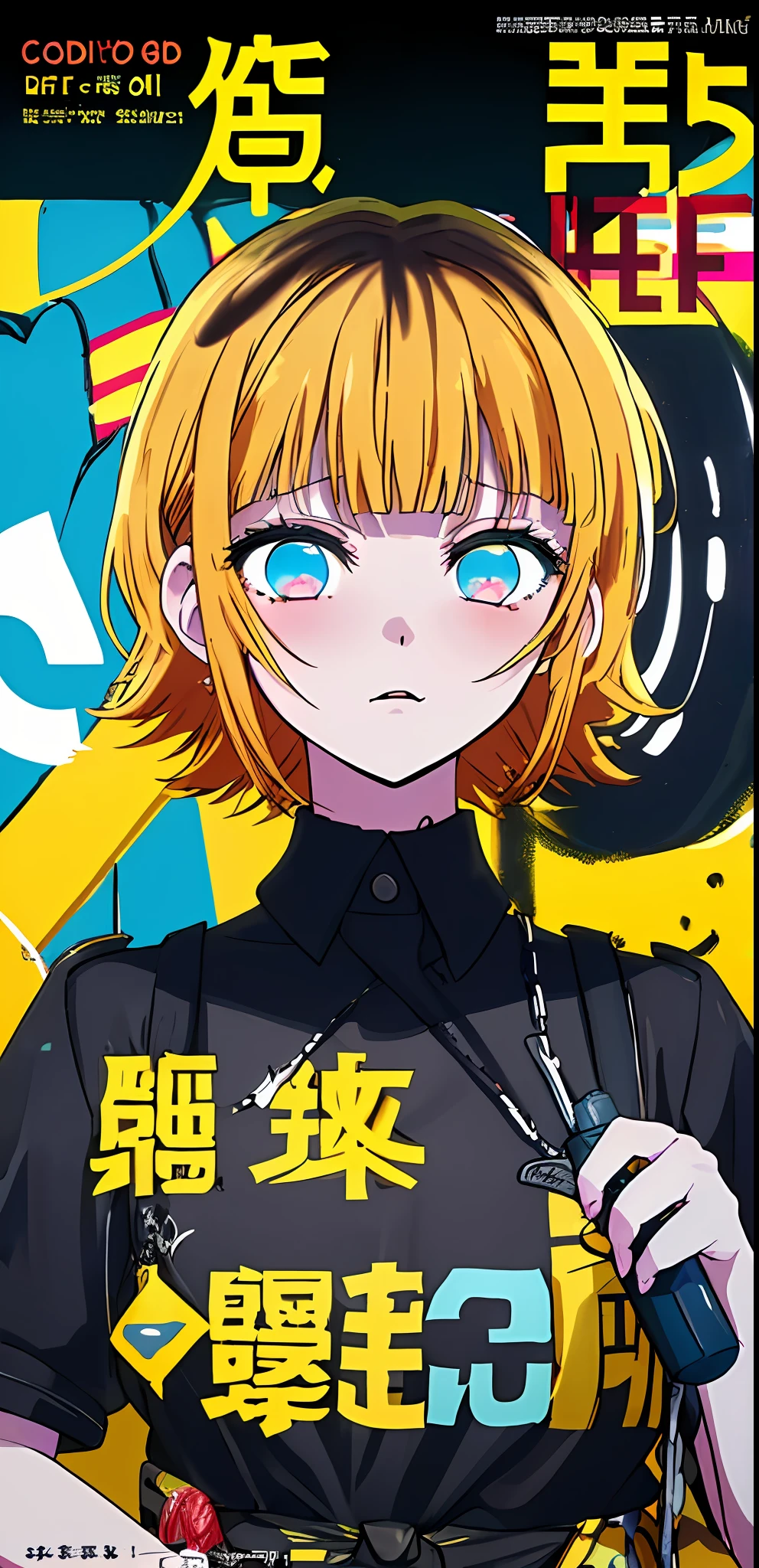 (((dramatic))), (((gritty))), (((intense)))) The movie poster features as the central character. She is shy in the center of the poster, wearing idol outfit, and a determined expression on her face. The background is dark and gritty, with a feeling of drunkenness. The text is bold and eye-catching, with catchy slogans that add to the overall drama and excitement. The color palette is dominated by dark colors, dotted with bright colors, giving the poster a dynamic and visual impact, tachi-e (magazine:1.3), (cover-style:1.3), fashionable, vibrant, outfit, posing, front, colorful, dynamic, background, element, confident, expressive, holding, statement, attachment, majestic, coiled, around, touch, scene, text, cover, bold, eye-catching, title, fashion, font, catchy, title, bigger, eye-catching, modern, trendy, focused, stylish, 1 girl