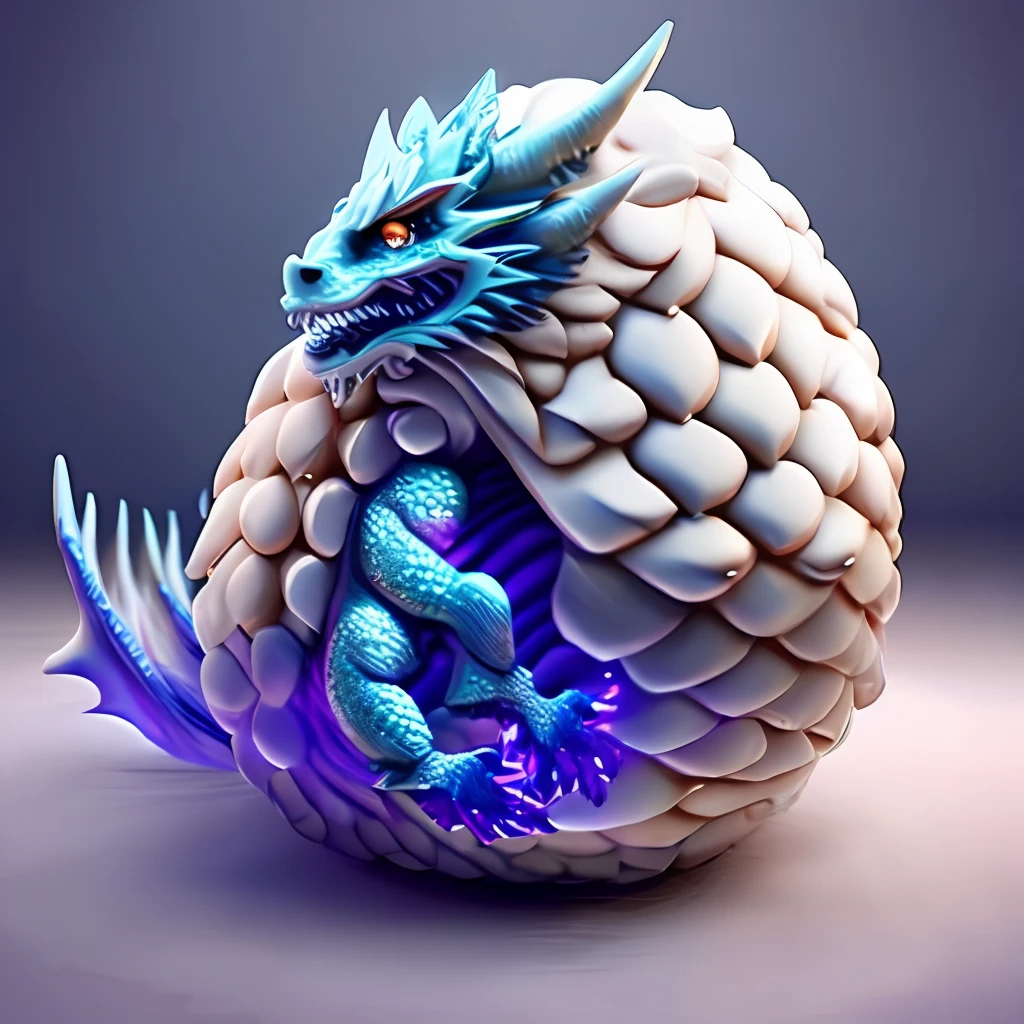 full ombre crystalized dragon protecting an egg fantasy semirealistic