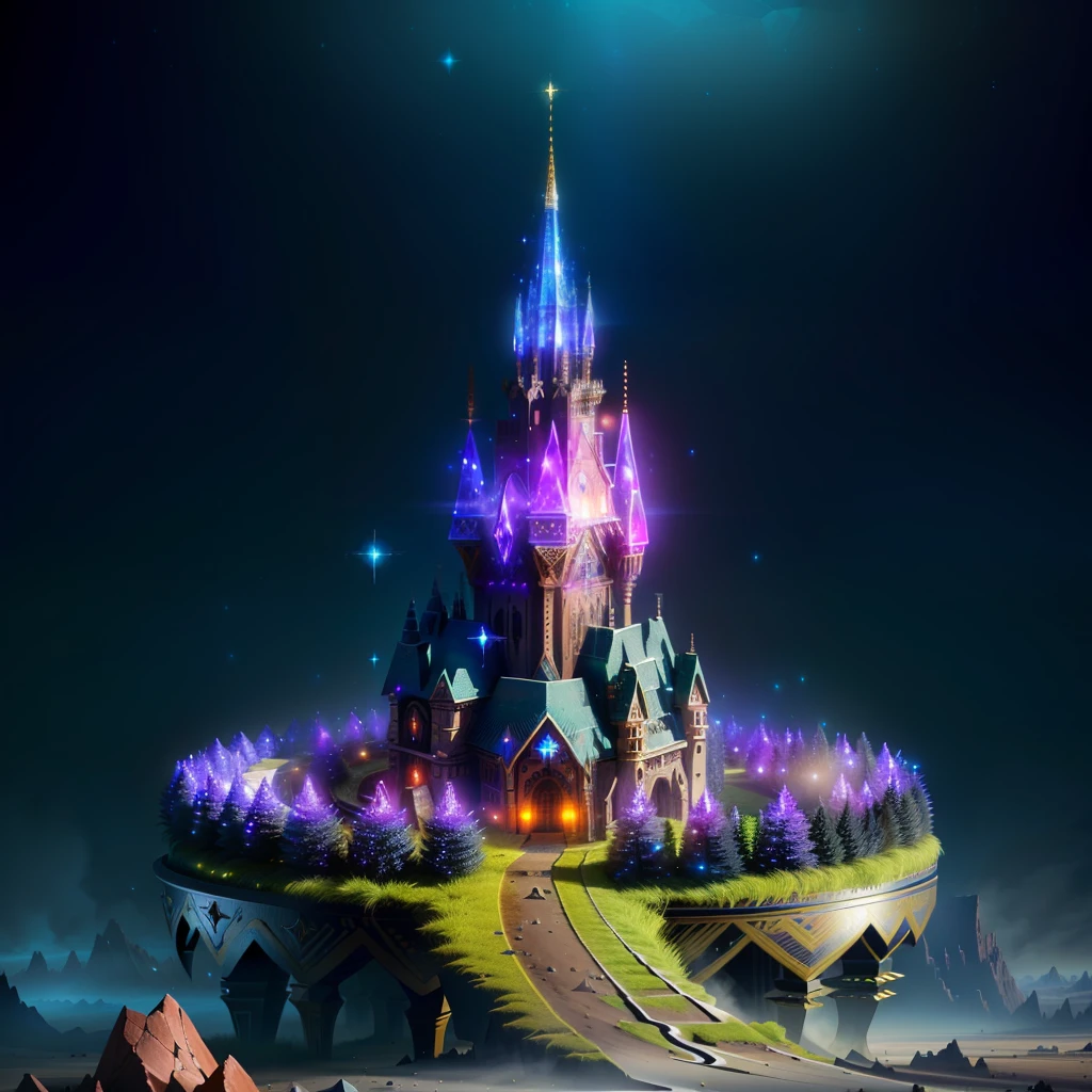 an high tech ant hill decorated with some crystals, fantasy, hd, HDR 4k ,upscale