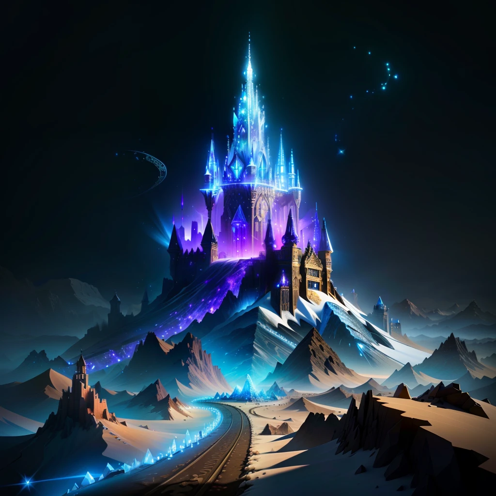 an high tech ant hill decorated with some crystals, fantasy, hd, HDR 4k ,upscale