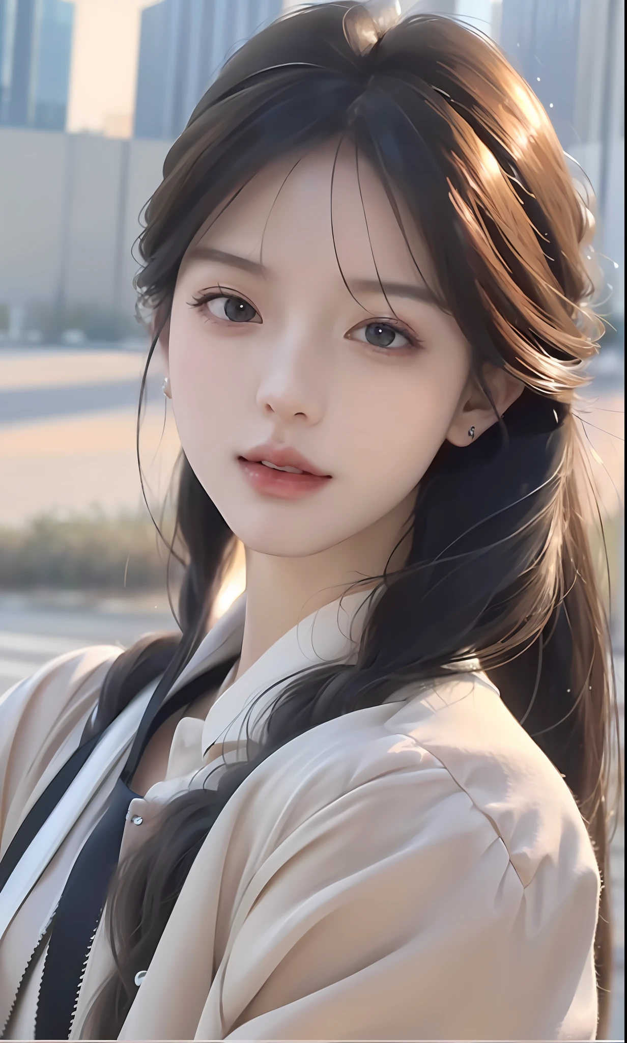 (8k, RAW photo, photorealistic:1.25) ,( lip gloss, eyelashes, glossy finish, glossy skin, best quality, super high resolution, depth of field, chromatic aberration, caustics, wide light, natural shadow, Kpop idol) look with serenity and goddess-like bliss to the spectators,