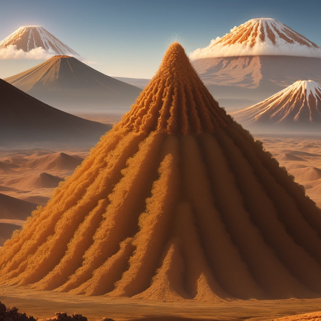 The appearance of an anthill in the form of an active volcano