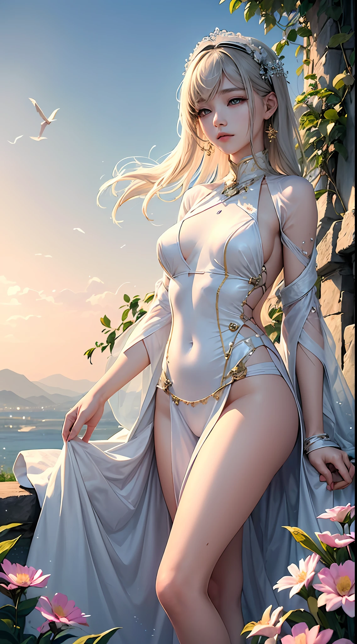 (best quality, masterpiece),peace girl,peaceful atmosphere, tranquility, serenity, quietness, calmness, relaxing, soothing, gentle, composure, contentment, satisfaction, happiness.