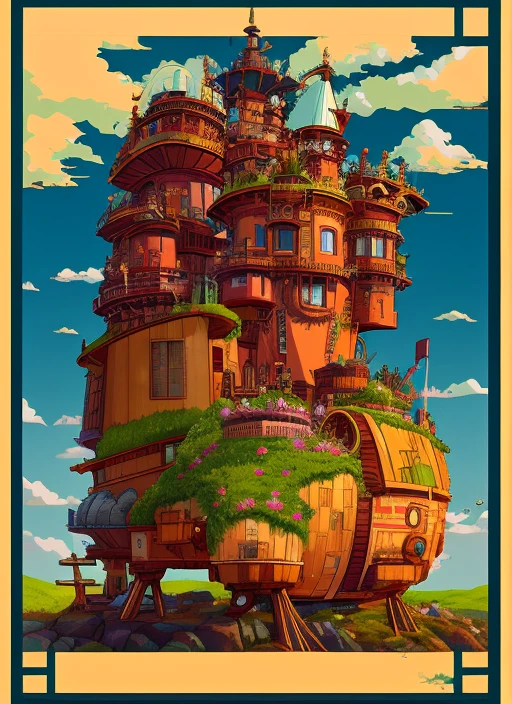 Upscale Howl's Moving Castle  style Anthill