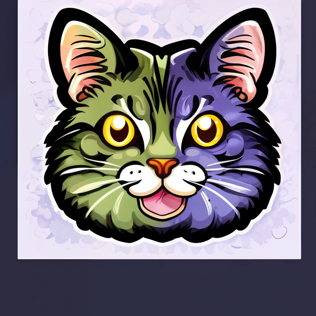 STICKER, A detailed illustration a print of vivid cute kitten head, fantasy flowers splash, vintage t-shirt design, in the style of Studio Ghibli, dynamic flora pastel tetradic colors, 3D vector art, cute and quirky, fantasy art, watercolor effect, bokeh, Adobe Illustrator, hand-drawn, digital painting, low-poly, soft lighting, bird's-eye view, isometric style, retro aesthetic, focused on the character, 4K resolution, photorealistic rendering, using Cinema 4D, different pose