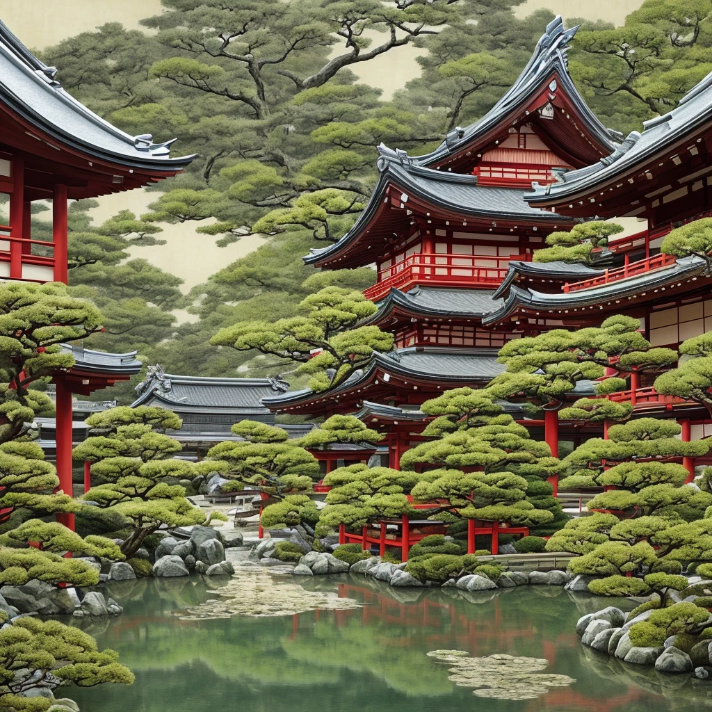 Japanese culture , wallpaper, medival, old style , high detail, grainy image , masterpiece, best quality