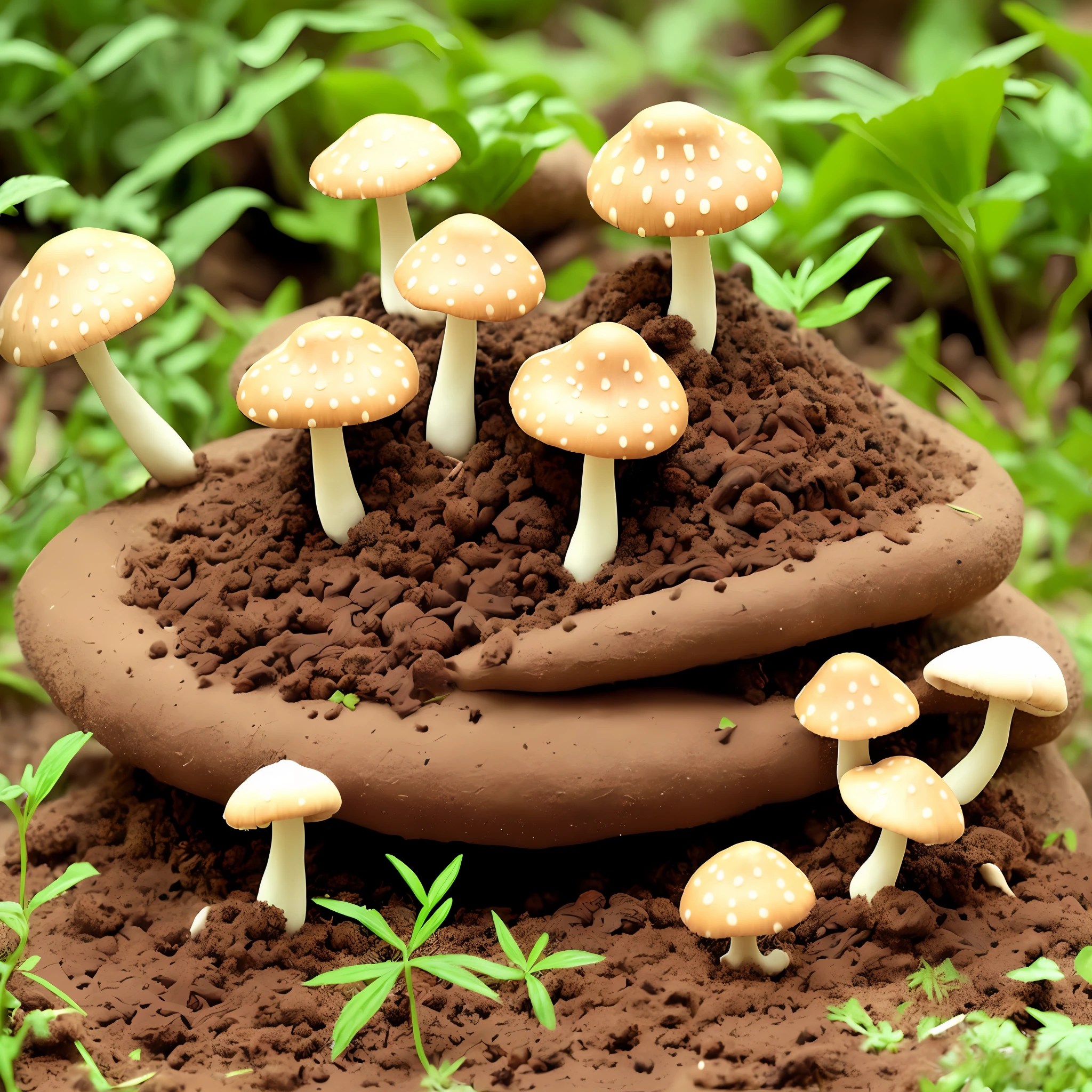 Magic mushrooms anthill
