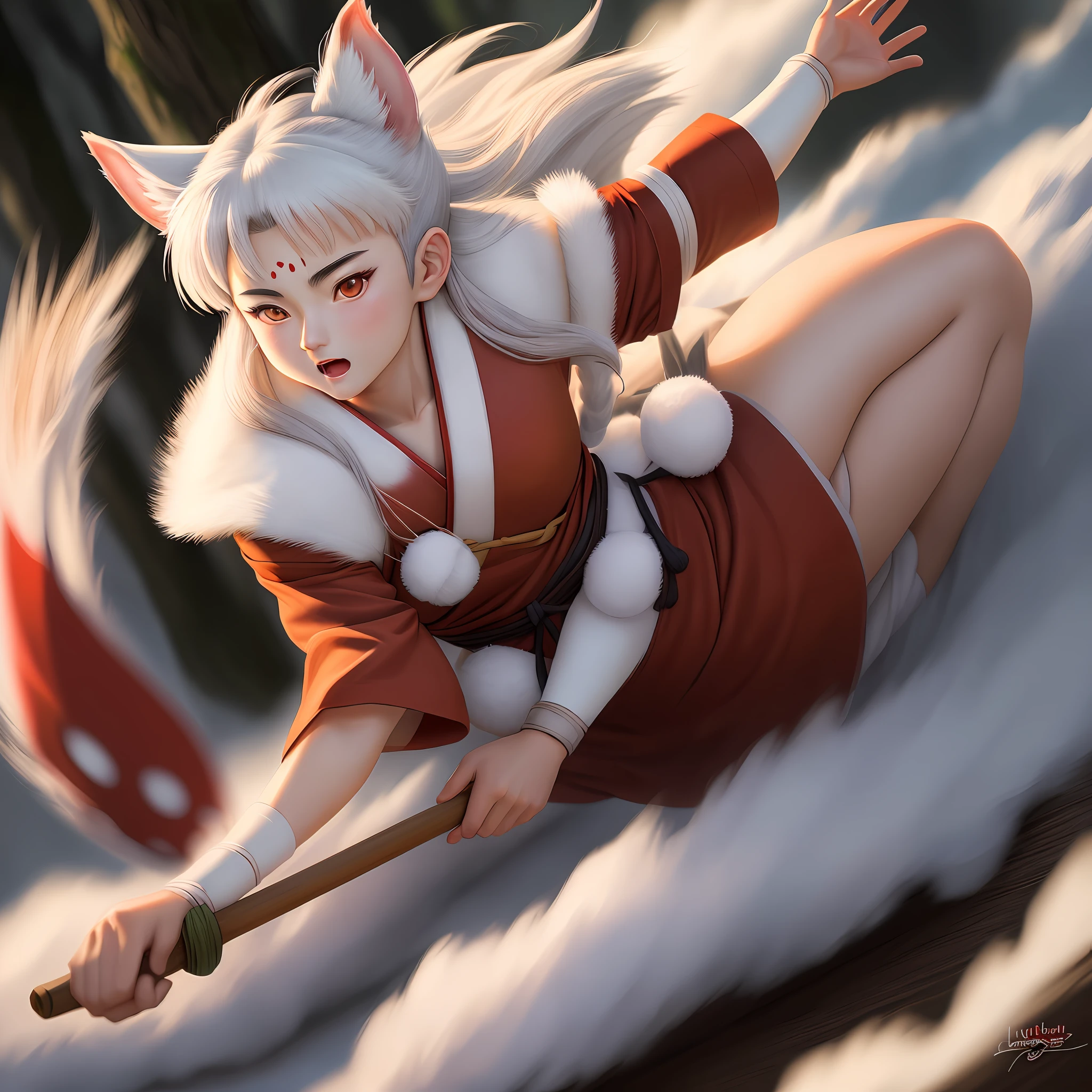 Inuyasha hyper-realistic photorealistic