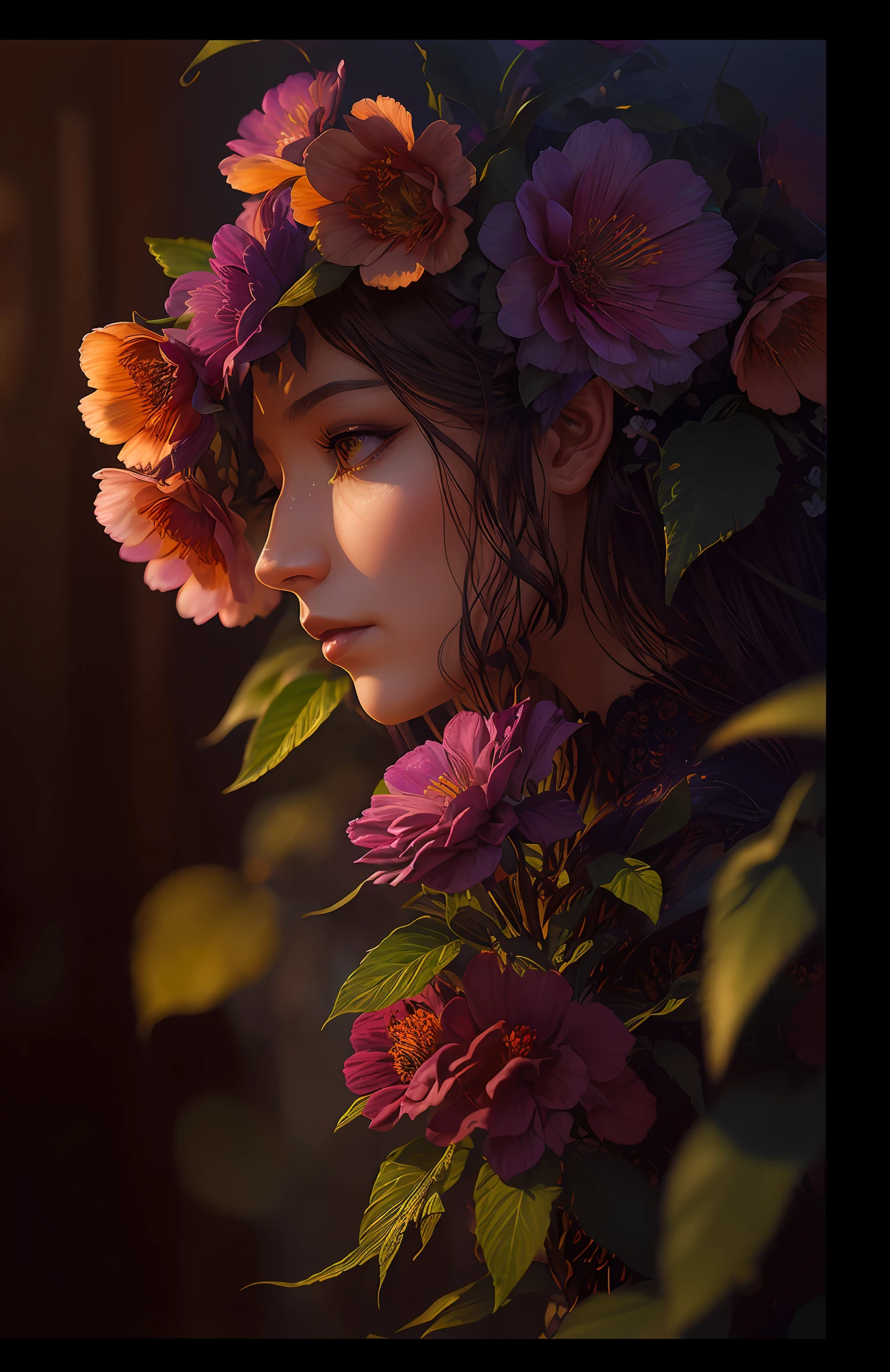 A flower by Casey Weldon, Olga Kvasha, Miho Hirano, hyperdetailed intricately detailed gothic art trending on Artstation triadic colors Unreal Engine 5 detailed matte painting, deep color, fantastical, intricate detail, splash screen, complementary colors, fantasy concept art, 8k resolution, gothic deviantart masterpiece, (dark shot:1.4), art by greg rutkowski and artgerm, soft cinematic light, adobe lightroom, photolab, hdr, intricate, highly detailed, (depth of field:1.4)