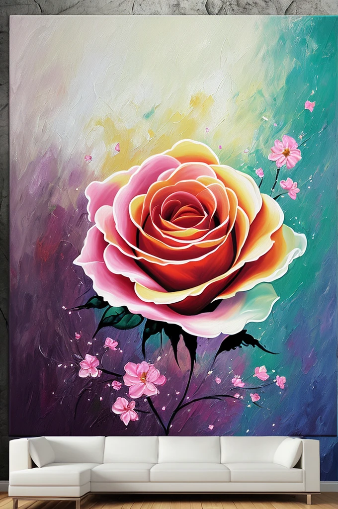 flower rose painting canvas abstract