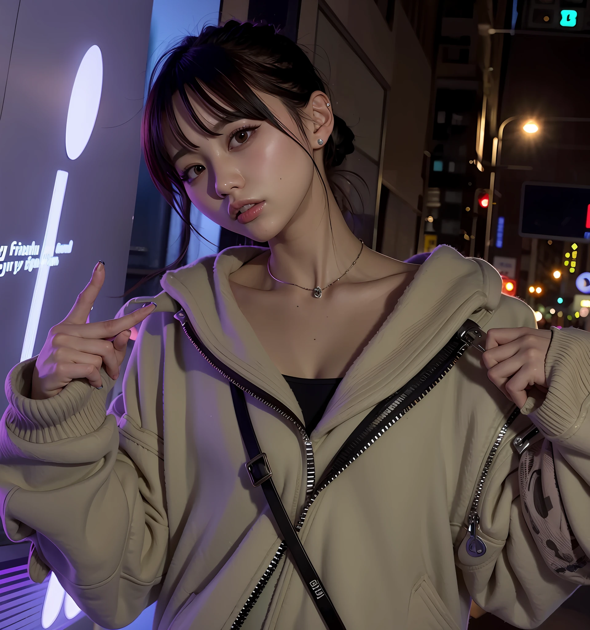 Momo Hiari, from twice kpop group, girlfriend material, slightly smile, dating outfit, night out date, change into hyperrealistic illustrations, top quality raw photo, 8k resolution, highest illustrations, highest quality, street fashion