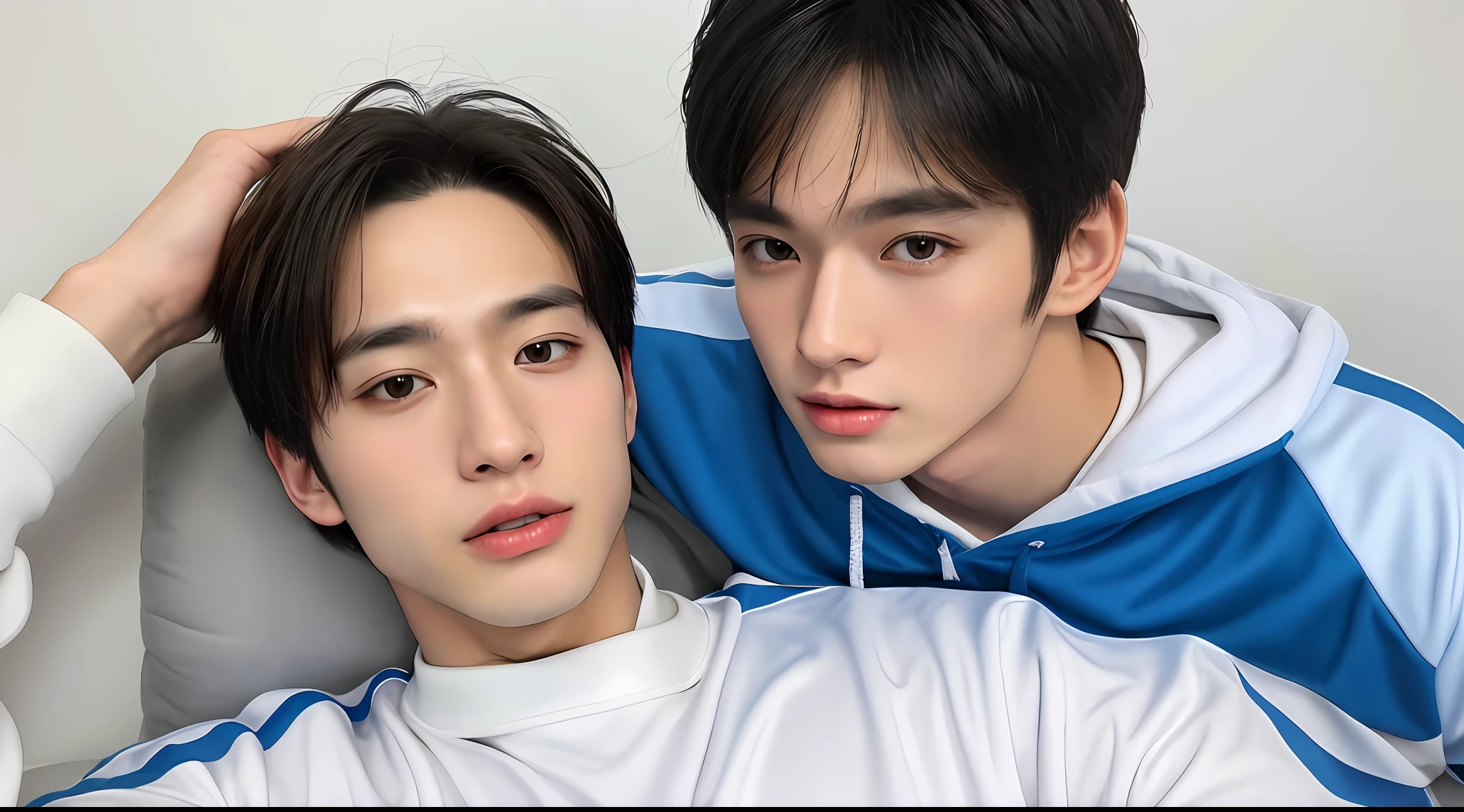 (Single person: 1.9), (masterpiece, ultra quality, high resolution, 8k, intricate: 1.2), (detailed face: 1.2), handsome, young guy white skin, double eyelids, detailed skin, 1boy, (realistic)), abs, good quality lighting, muscle veins, ((pale skin)), (sitting: 1.4), ful face, in sportswear, (solo: 1.9)