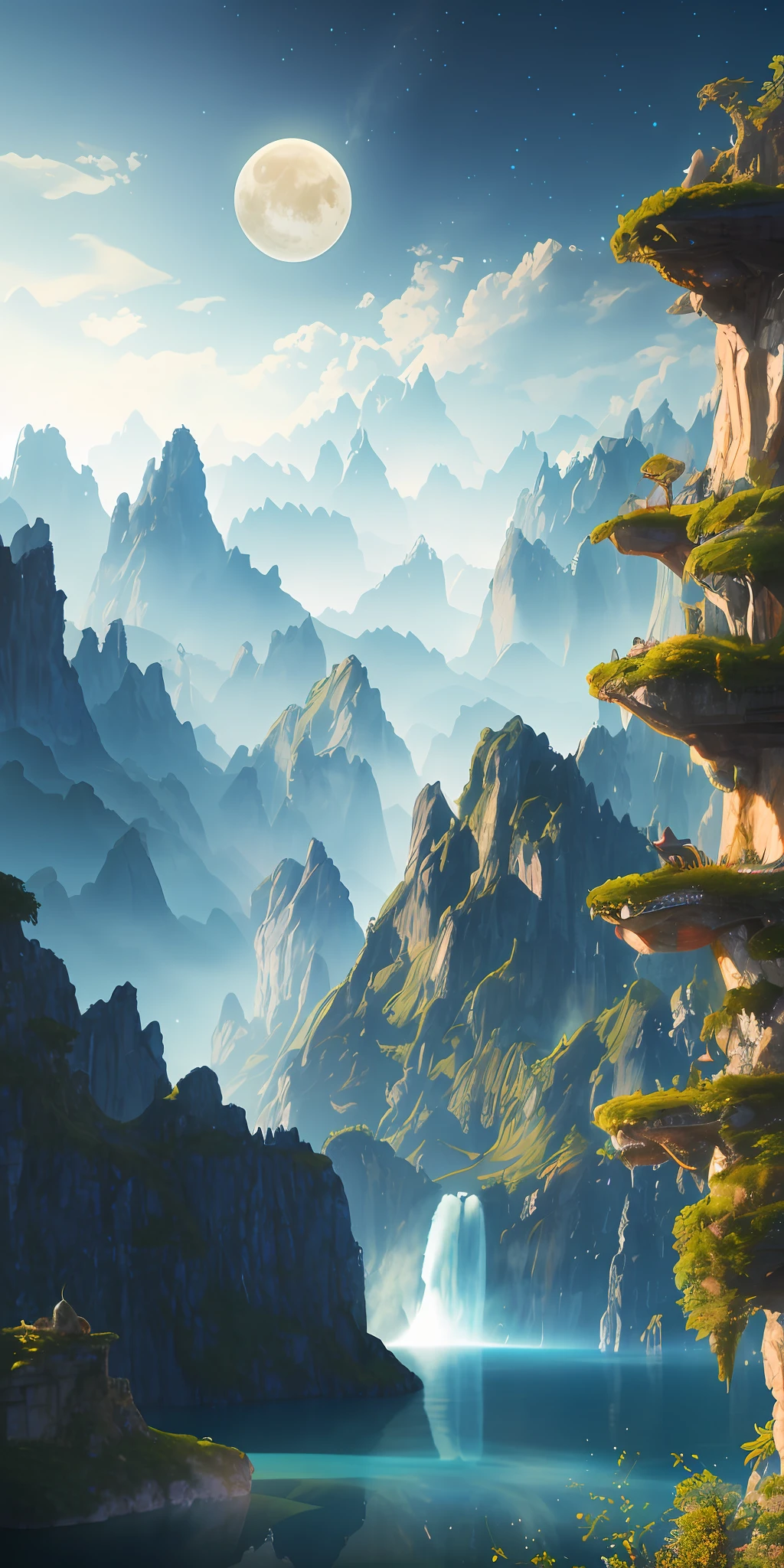 Dragon asleep on a mountain