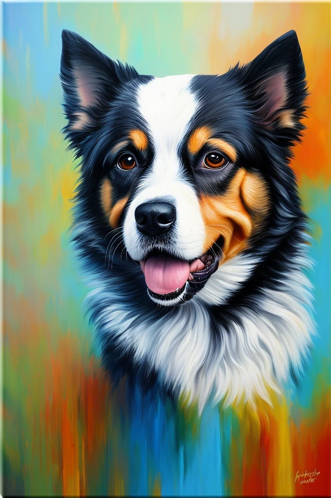 a dog painting canvas abstract