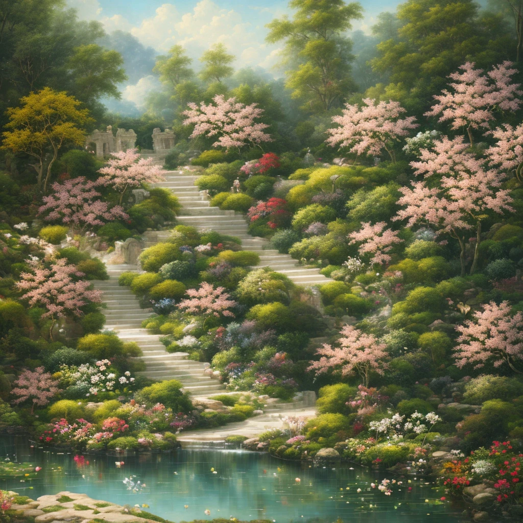 The material is fine, and the ultimate quality can be called a fine painting. The garden is full of intoxicating beauty with dreamy triple colors. The flower-like garden surrounds the [Subject] body, and the [Subject] stands quietly in the green smoke-filled [Scene], and the [Subject] is like a blooming flower, showing its beauty to everyone. 【Detail 1】【Detail 2】【Detail 3】【Detail 4】【Detail 5】 and other details, the subtle construction shows the perfect scene.