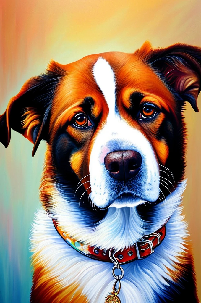 a dog painting canvas abstract