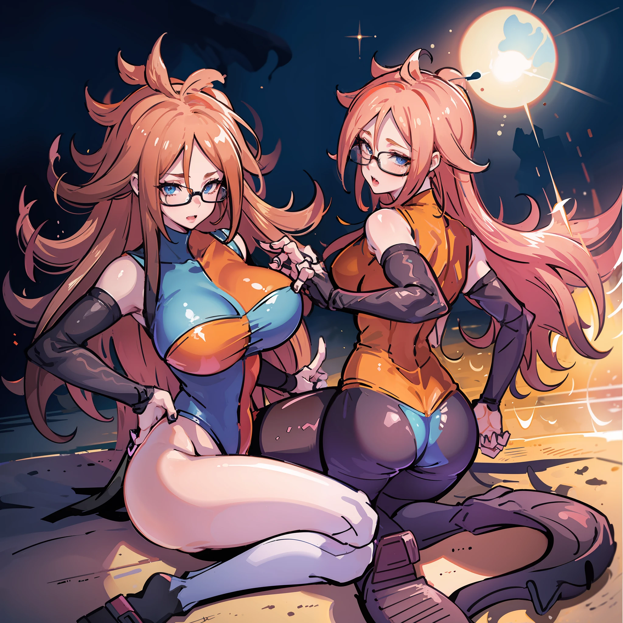 1girl, mature female, masterpiece, mistress, goddess, from behind, ass, booty, thick thighs, leotard,orange hair, glasses, blue eyes, thick thighs, ass, booty, wide hips, leotard, leotard, leotard, leotard, ahegao face, blushing, beach,