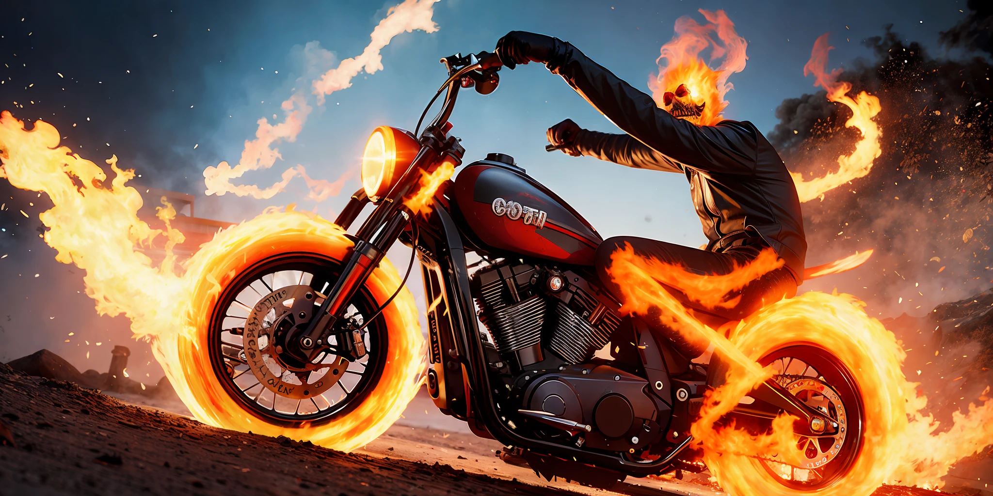 ghost rider on flames
