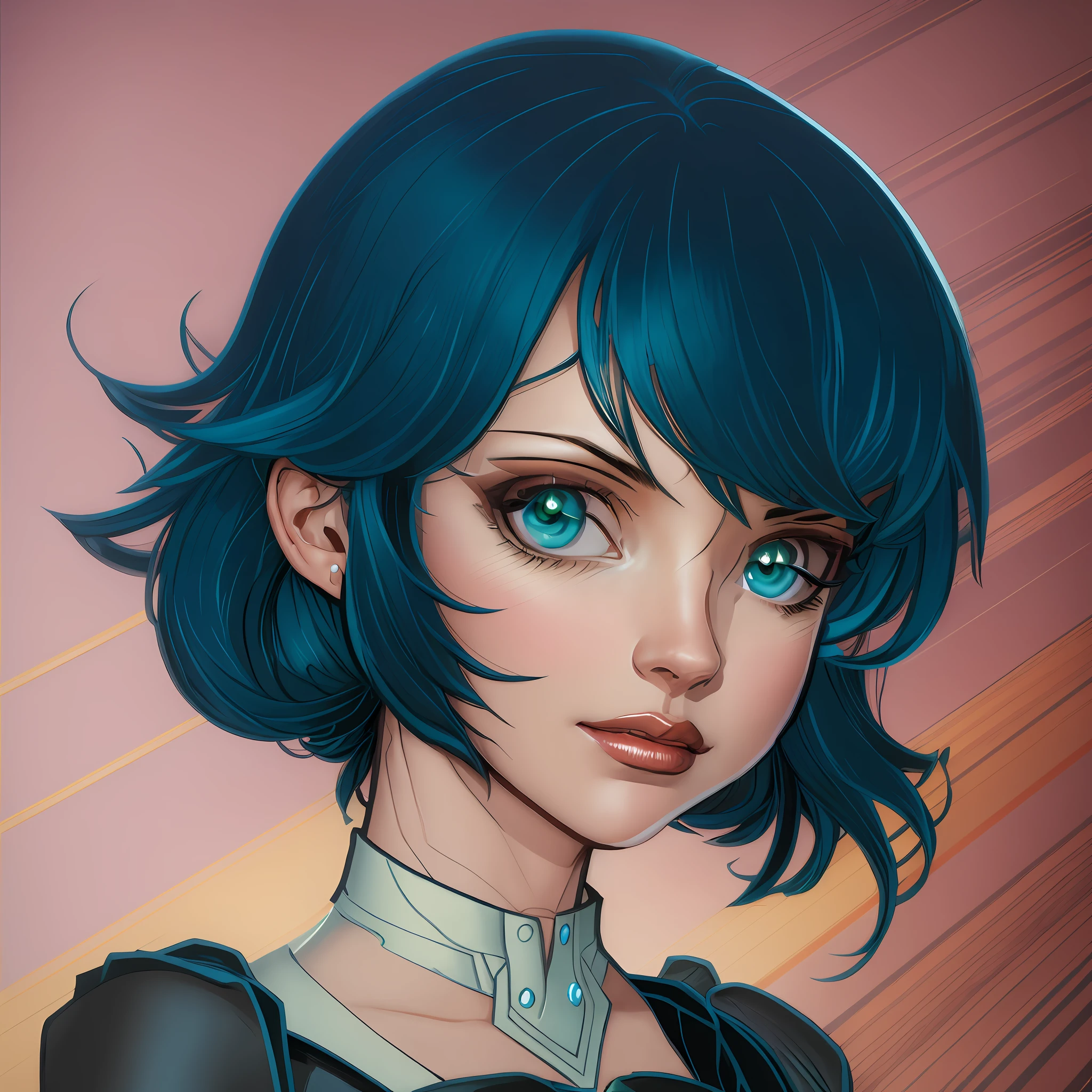 woman, solo, butler, dark blue hair, dark green eyes, detailed face, ([Kate Upton|Elle Macpherson|Kate Beckinsale]:0.8), (puffy lips :0.9), masterpiece, professional, high quality, beautiful, amazing, art deco, ArtStation, Buruma, rich, photoshoot, 4k, realistic, detailed background, boring, real life, by Alex Toth, by Saul Steinberg,