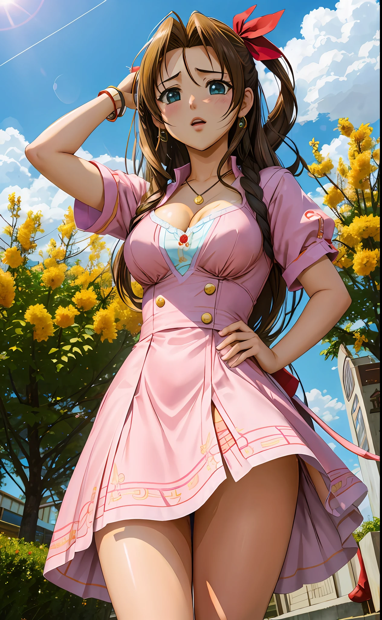 upskirt, a3r1th, aerith, rape face, desperate to pee, peeing self, worried, peeing, fujicolor,