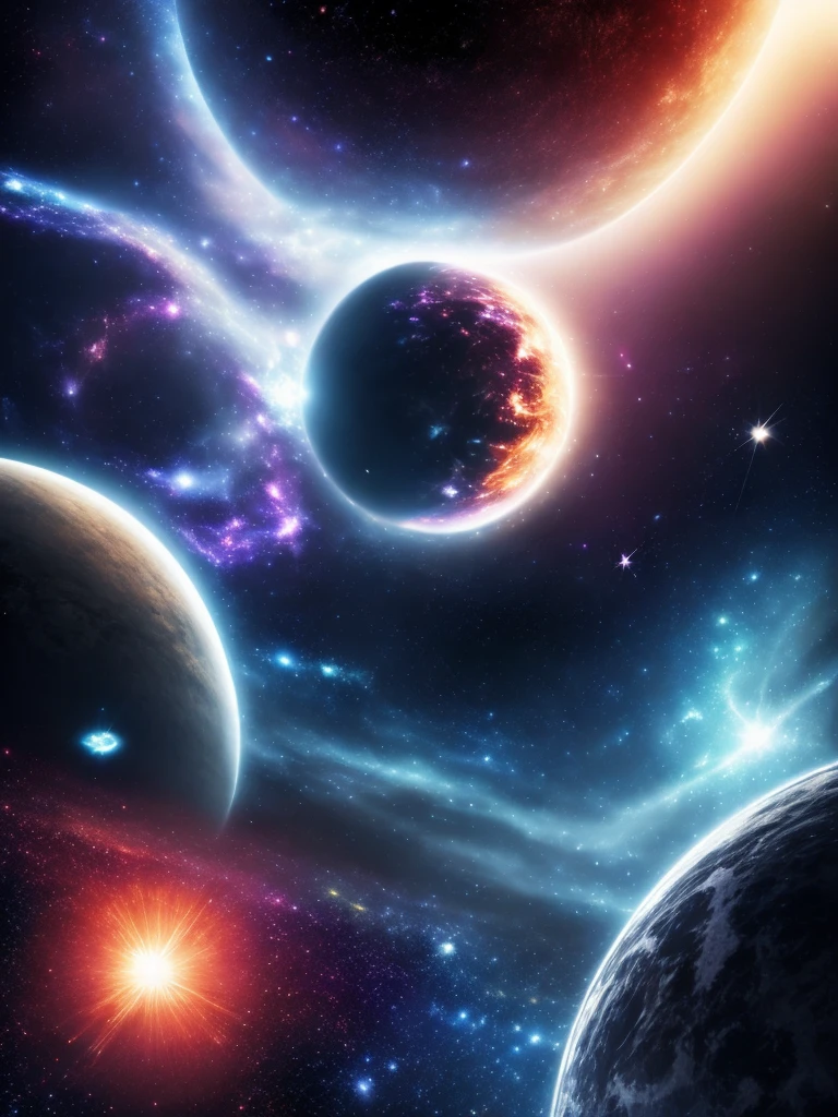 Universal Scenery,Cosmic Horror, Mystique,Planets,Stars,Darkness,Light,Chaos