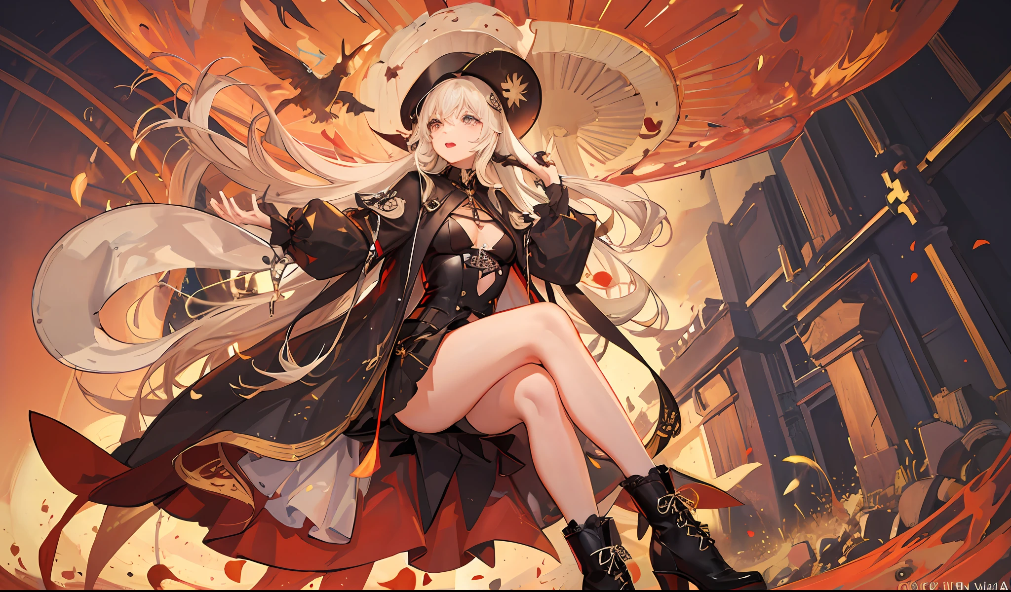 (Masterpiece, Ultra Quality, High Resolution, 8K, Intricate: 1.2) Autumn, the nuclear mushroom exploded, sometimes long laughter is replaced by a cry