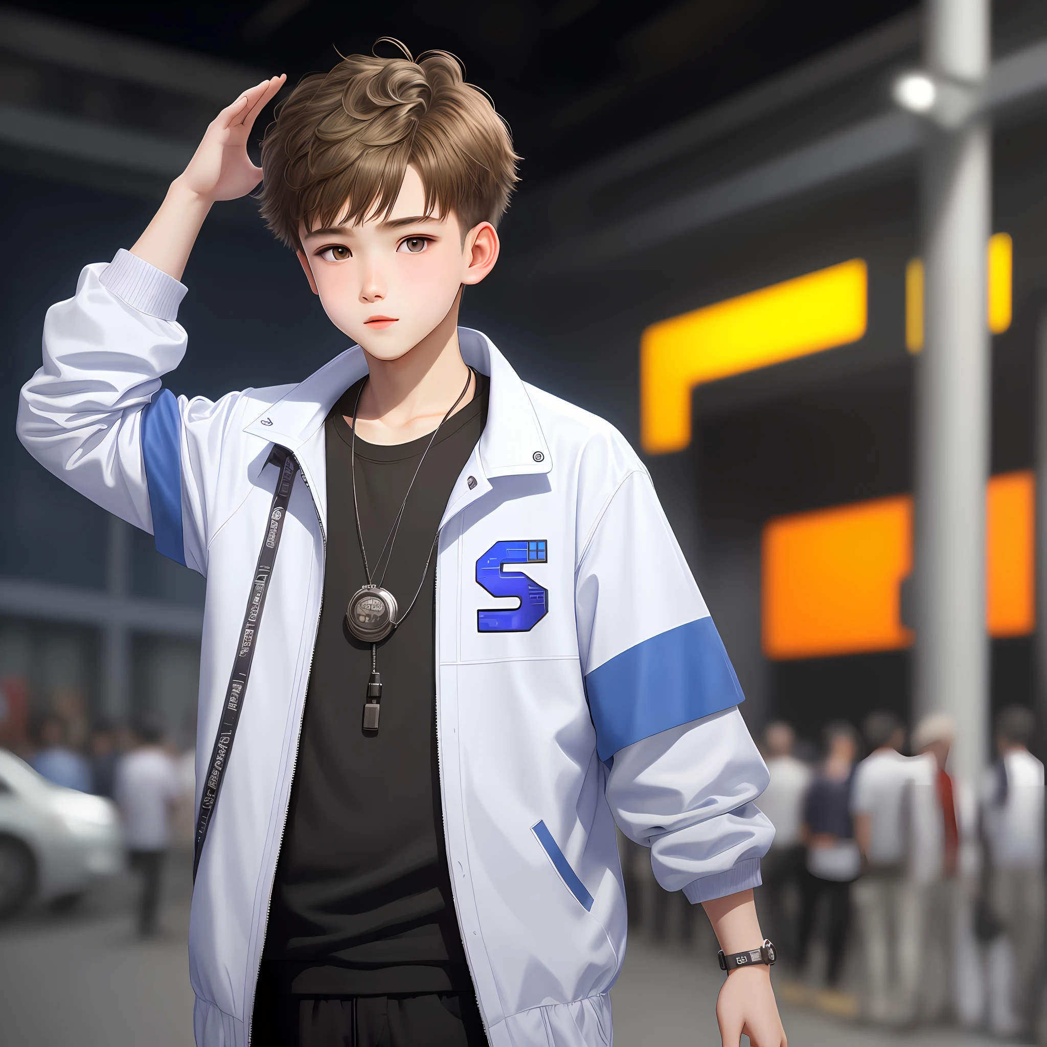 (best quality) ( 16:9 ) Boy with y2k style clothes