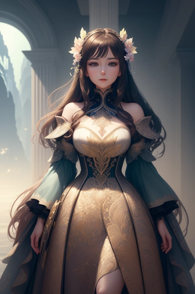 (((masterpiece))), (((best quality))), ((ultra-detailed)), (highly detailed CG illustration), ((an extremely delicate and beautiful)),cinematic light, Create a stunning anime artwork that is currently trending on ArtStation, showcasing exquisite beauty and captivating aesthetics. The art piece should be highly detailed, featuring a compelling character and a visually appealing environment.
The character in the artwork is a graceful and enchanting figure, radiating an aura of elegance. Pay close attention to intricate facial features, such as mesmerizing eyes with vibrant colors and delicate shading. The character's clothing should be designed with elaborate patterns, flowing fabrics, and rich textures, reflecting a blend of fantasy and contemporary fashion.
Place the character in a captivating environment that enhances the overall appeal of the artwork. It could be a breathtaking natural landscape, a bustling futuristic cityscape, or a mystical realm filled with magical elements. Incorporate vibrant colors, dynamic lighting, and detailed background elements to create a sense of depth and immersion.
Consider the latest trends in anime art, such as incorporating unique lighting effects, exploring creative composition techniques, or experimenting with unconventional color palettes. Take inspiration from the top artists on ArtStation and their exceptional execution of various art styles and themes.
Camera: Choose an angle that highlights the character's beauty and the immersive environment.
Lighting: Utilize atmospheric lighting techniques to create depth and mood.
Resolution: Aim for a high-resolution artwork to showcase intricate details and clarity.
Art Inspirations: Seek inspiration from the trending artists on ArtStation, exploring different styles, genres, and themes.