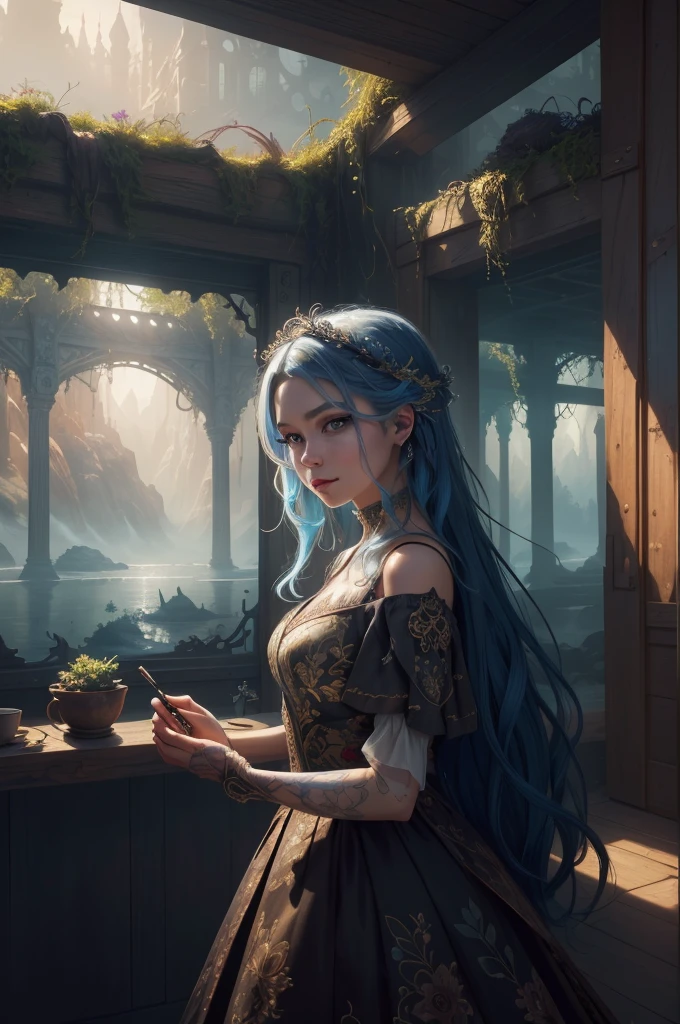 (((masterpiece))), (((best quality))), ((ultra-detailed)), (hyperrealistic), (highly detailed CG illustration), ((an extremely delicate and beautiful)),cinematic light, Create a stunning anime artwork that is currently trending on ArtStation, showcasing exquisite beauty and captivating aesthetics. The art piece should be highly detailed, featuring a compelling character and a visually appealing environment. The character in the artwork is a graceful and enchanting figure, radiating an aura of elegance. Pay close attention to intricate facial features, such as mesmerizing eyes with vibrant colors and delicate shading. The character's clothing should be designed with elaborate patterns, flowing fabrics, and rich textures, reflecting a blend of fantasy and contemporary fashion. Place the character in a captivating environment that enhances the overall appeal of the artwork. It could be a breathtaking natural landscape, a bustling futuristic cityscape, or a mystical realm filled with magical elements. Incorporate vibrant colors, dynamic lighting, and detailed background elements to create a sense of depth and immersion. Consider the latest trends in anime art, such as incorporating unique lighting effects, exploring creative composition techniques, or experimenting with unconventional color palettes. Take inspiration from the top artists on ArtStation and their exceptional execution of various art styles and themes. Camera: Choose an angle that highlights the character's beauty and the immersive environment. Lighting: Utilize atmospheric lighting techniques to create depth and mood. Resolution: Aim for a high-resolution artwork to showcase intricate details and clarity. Art Inspirations: Seek inspiration from the trending artists on ArtStation, exploring different styles, genres, and themes.