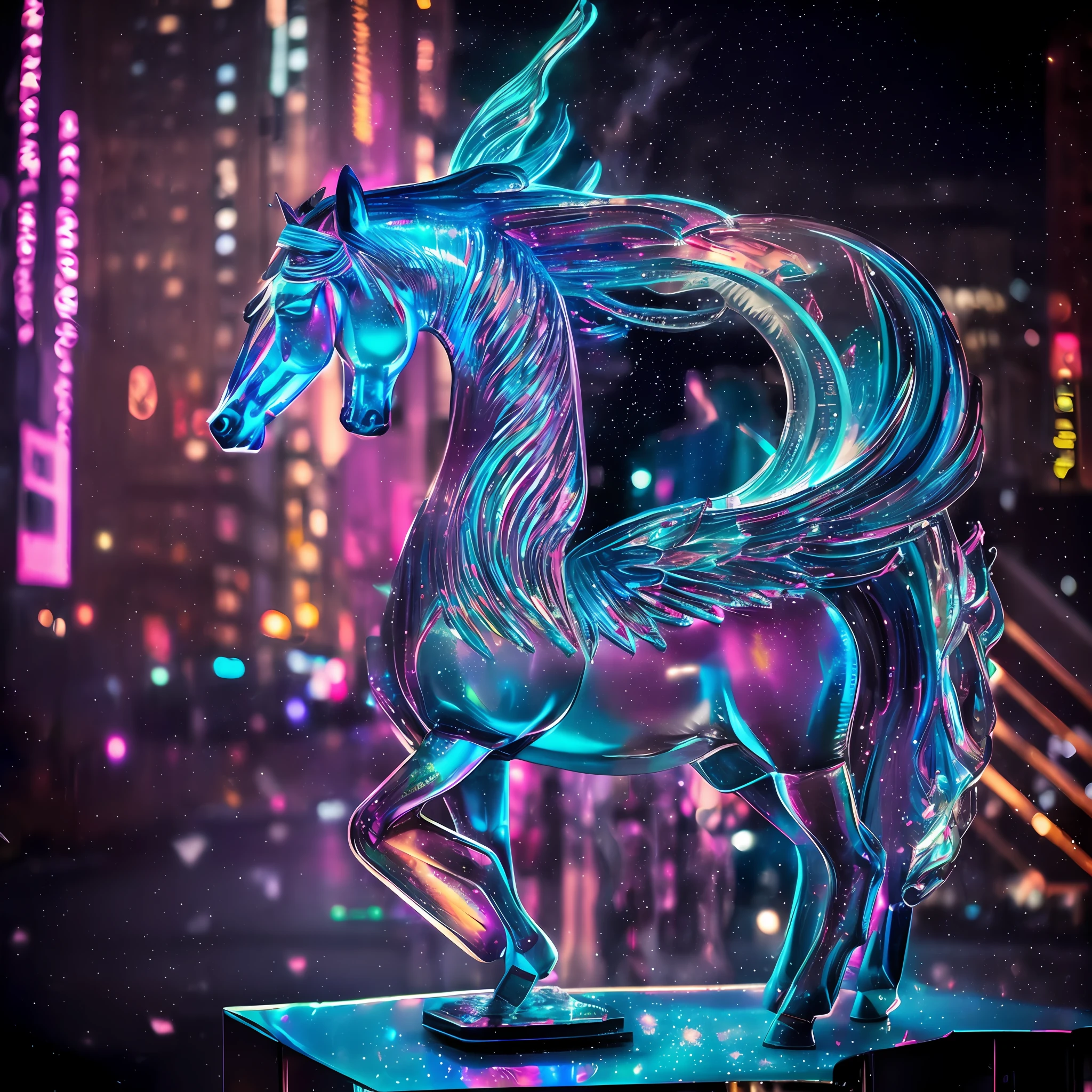 realistic photo of a crystal sculpture of a Pegasus 
by Brandon Woelfel and Patrice Murciano
Highly detailed, intricate and photorealistic style photography