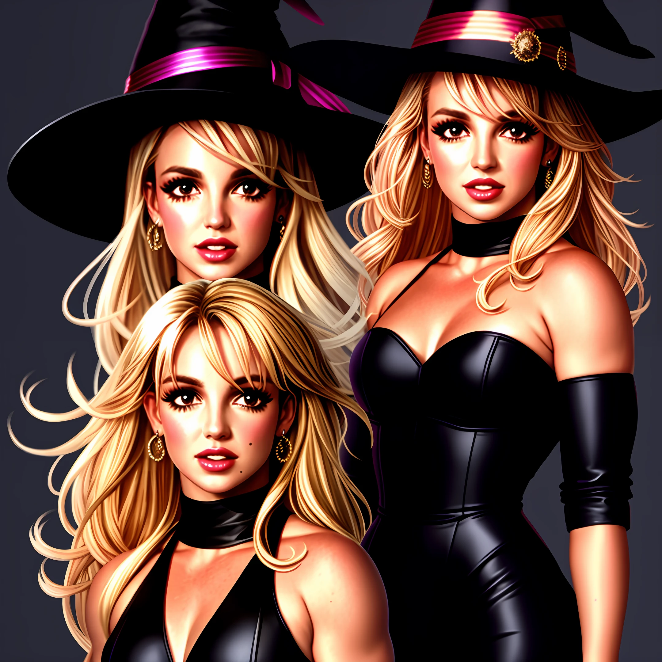 Britney Spears as a witch with hair
