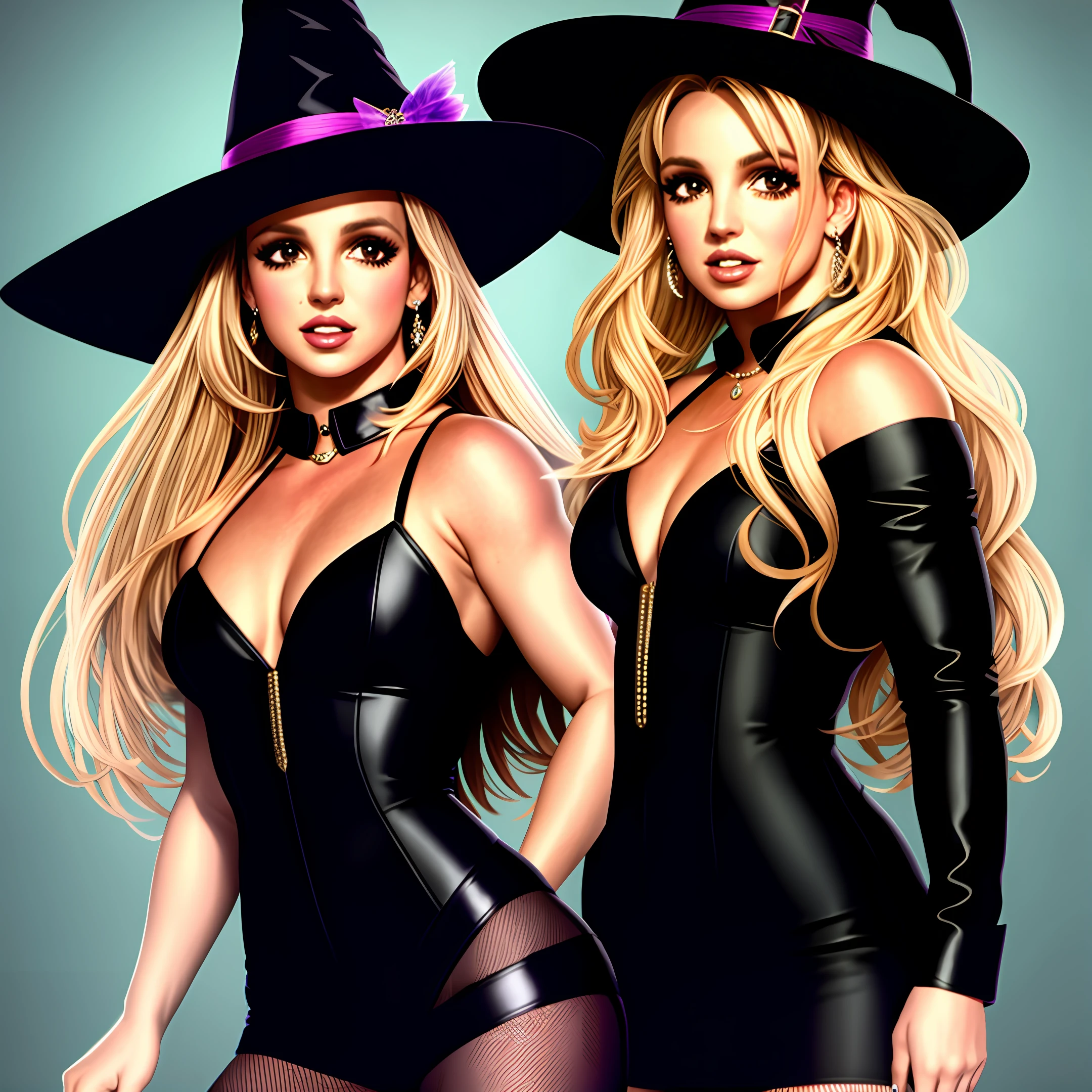 Britney Spears as a witch with hair